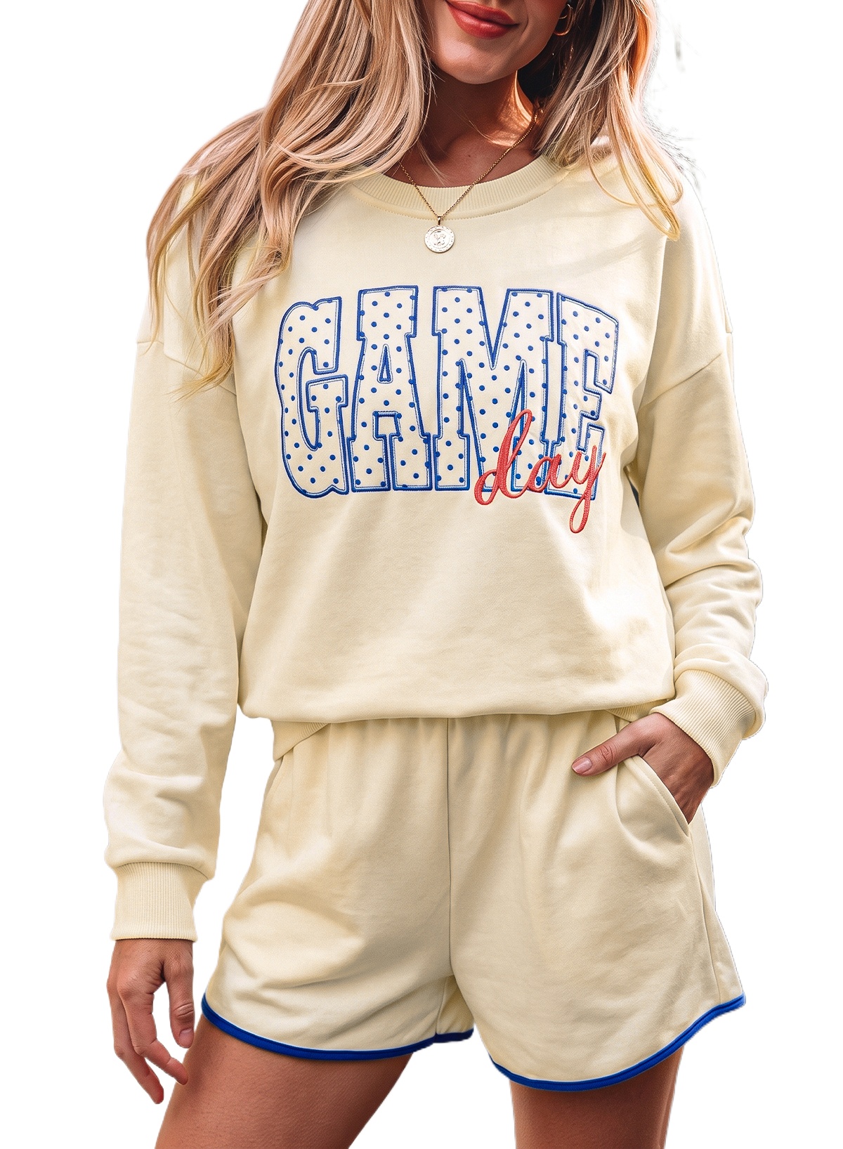 Women's Game Day Lounge Set, Casual Athleisure Pullover - Main View