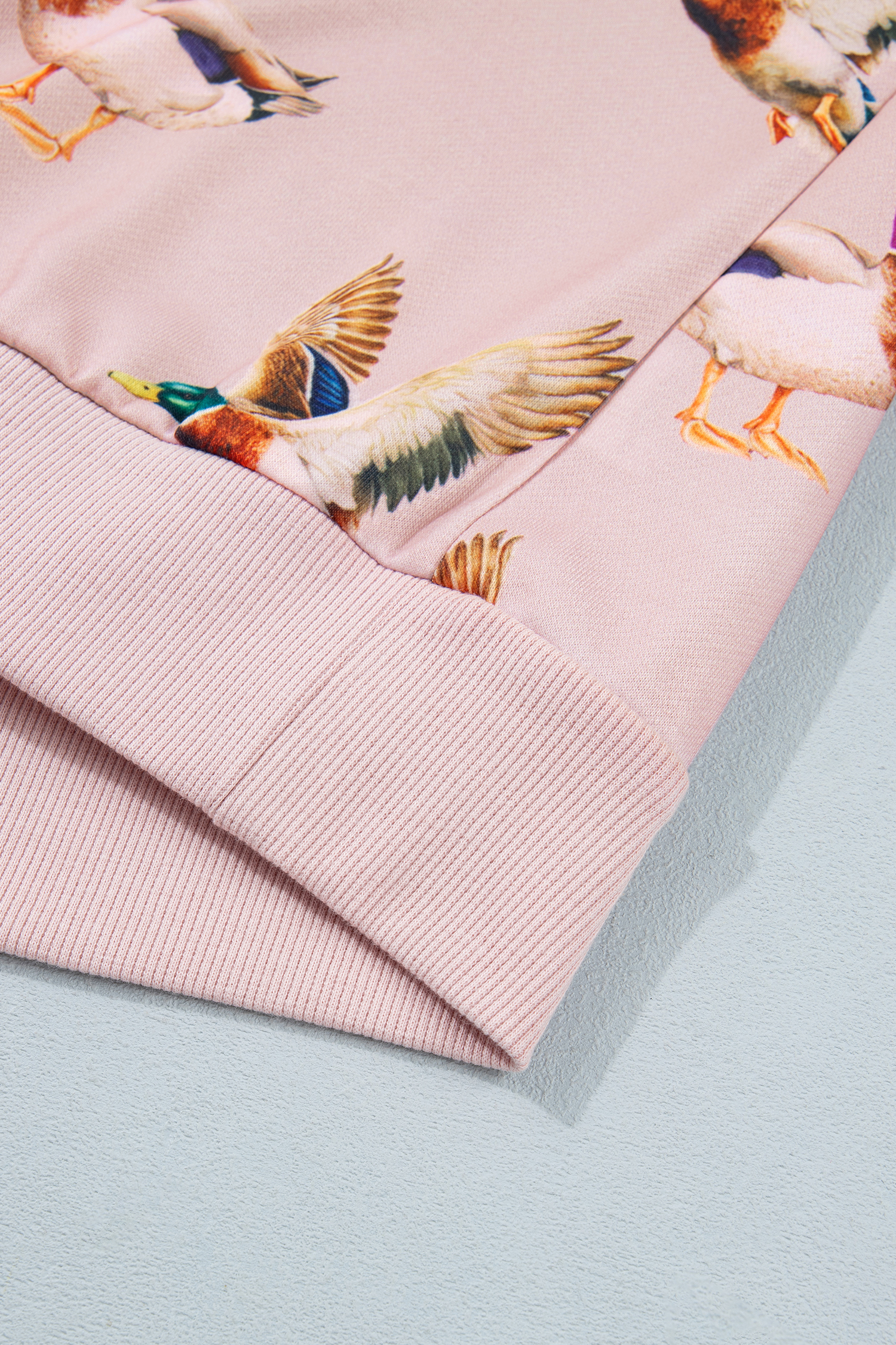 Women's Western Print Sweatshirt, Casual Duck Pattern Top - Detail View 11