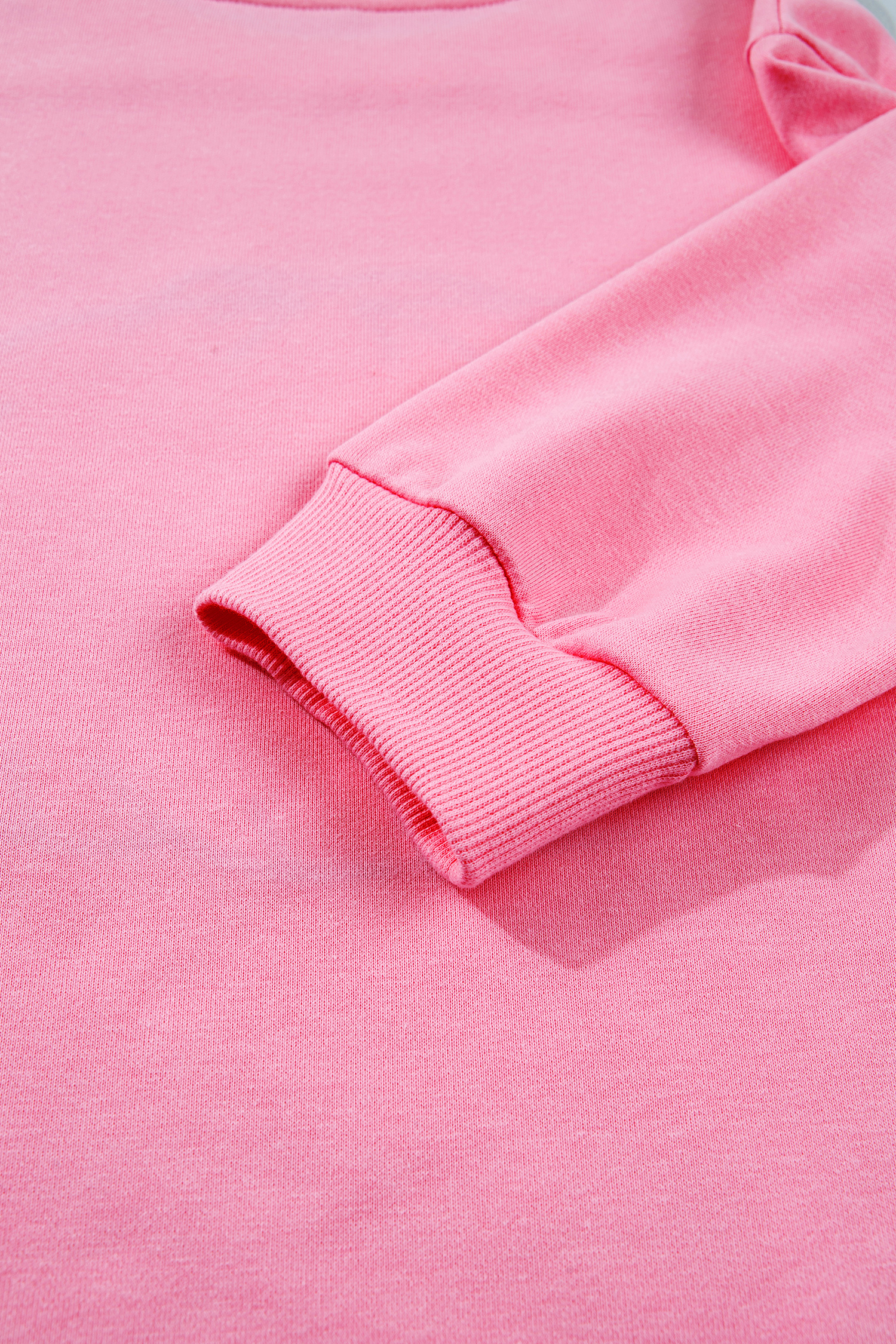 Cute Pumpkin Face Sweatshirt, Pink Autumn Round Neck Shirt - Detail View 12