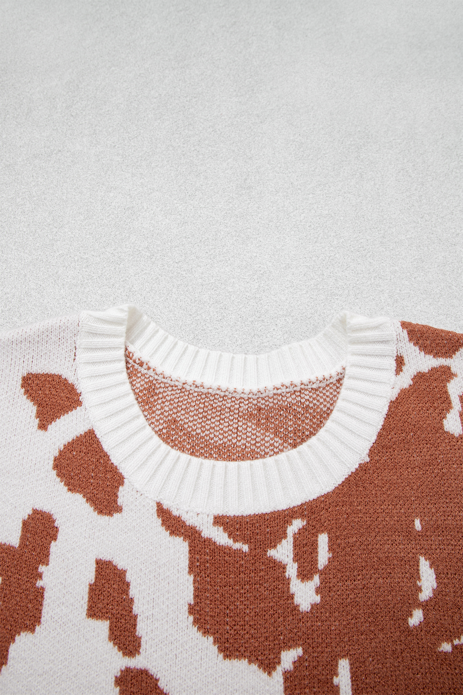 Modern Abstract Knit Sweater, Women's Long Sleeve Pullover - Detail View 9
