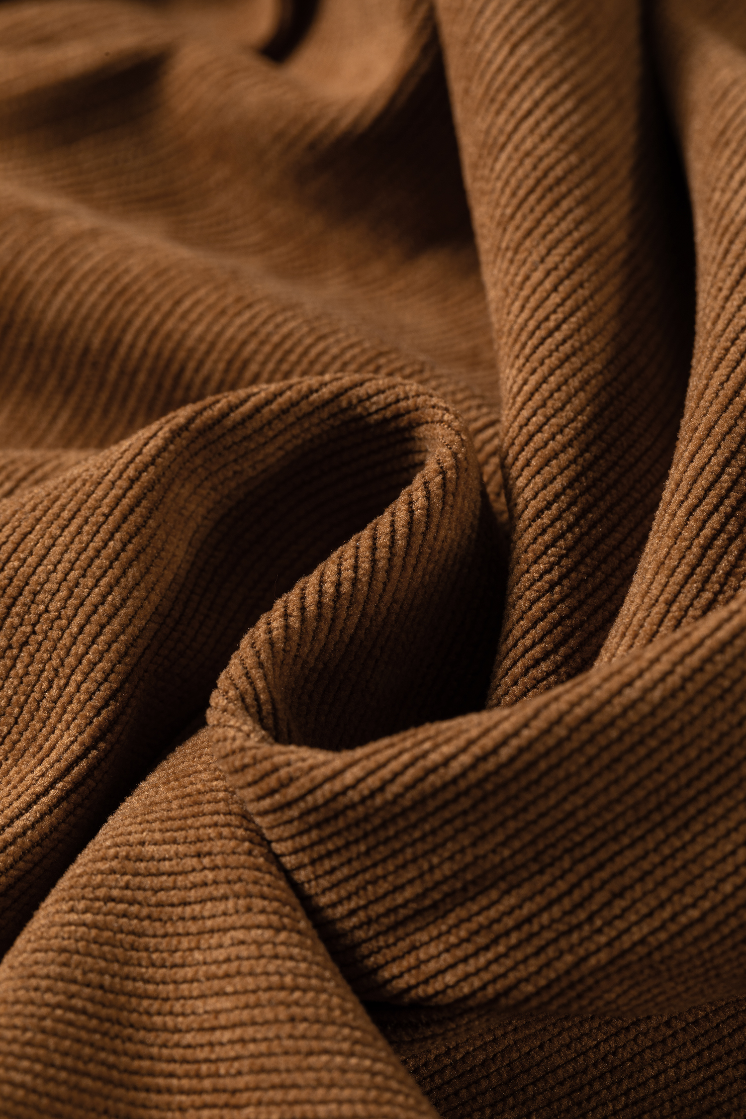 High Waist Corduroy Trousers, Button Placket Relaxed Fit - Detail View 12