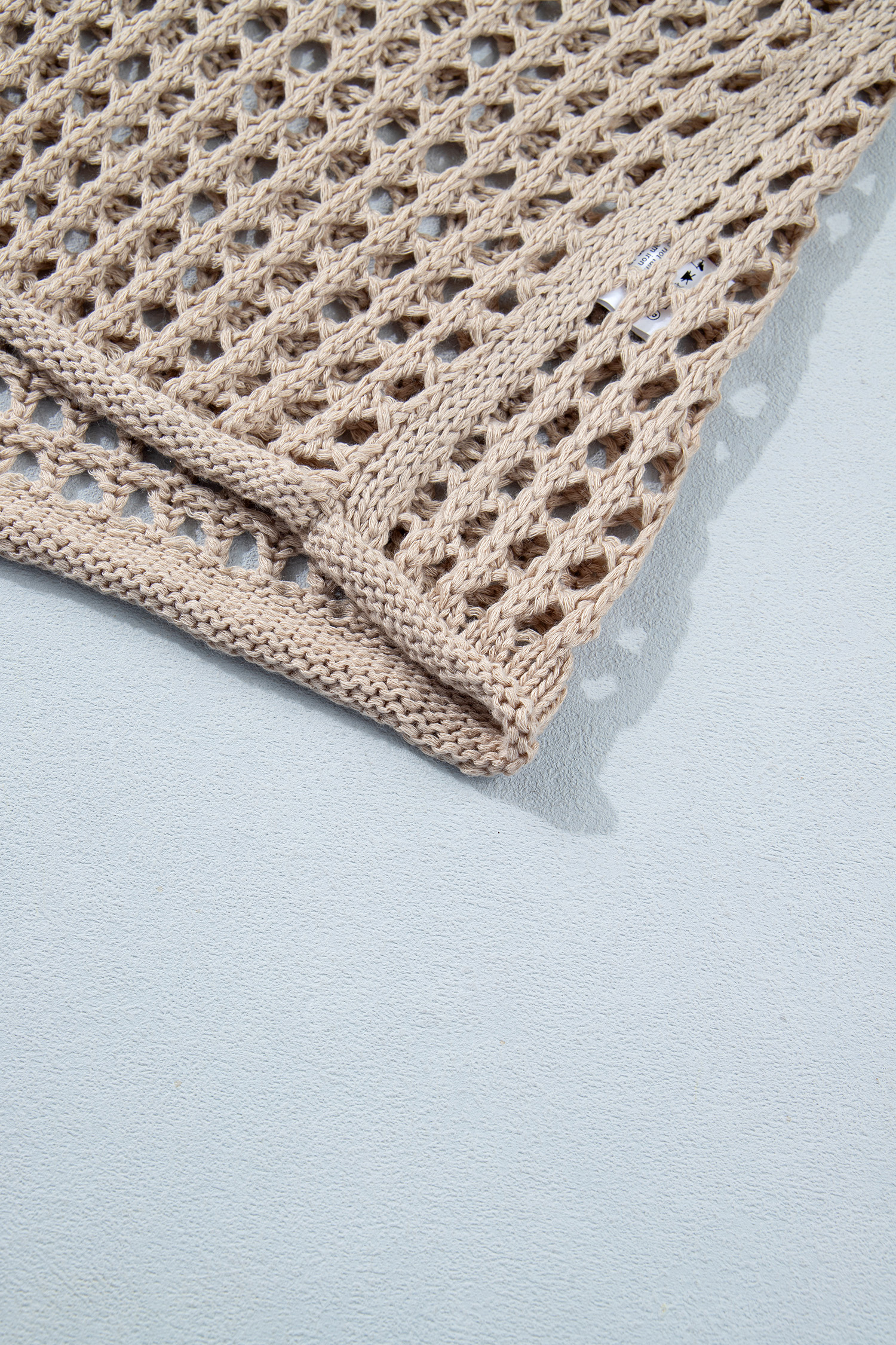 Women's Star Crochet Hoodie, Casual Long Sleeve Knit Sweater - Detail View 16