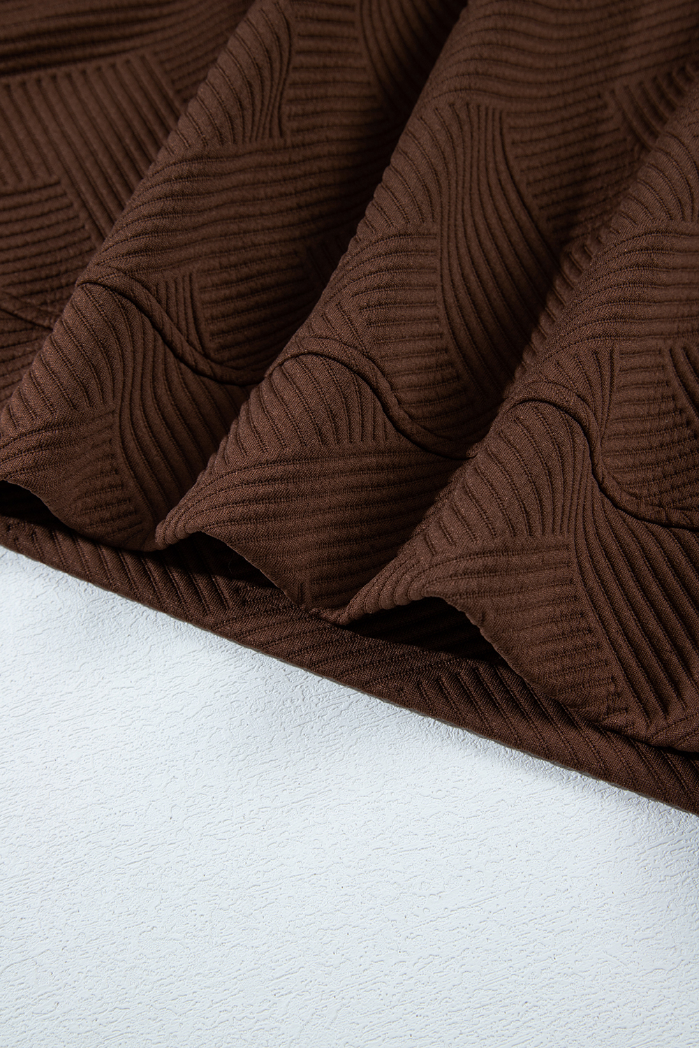 Long Sleeve Coffee Sweatshirt, Textured Casual Pullover - Detail View 18