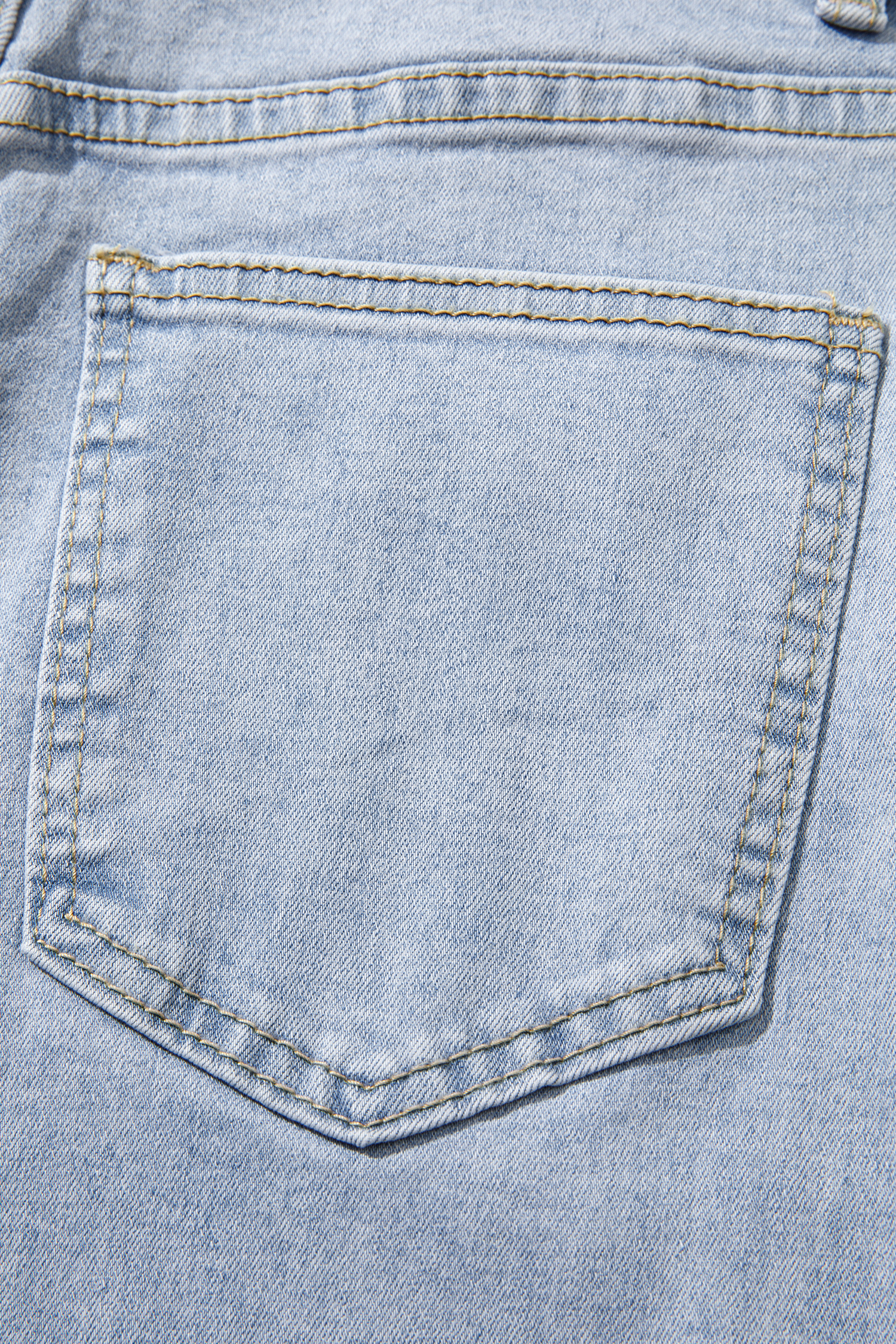 Beau Blue Lace Trim Jeans, Daily Casual Women Pants - Detail View 13