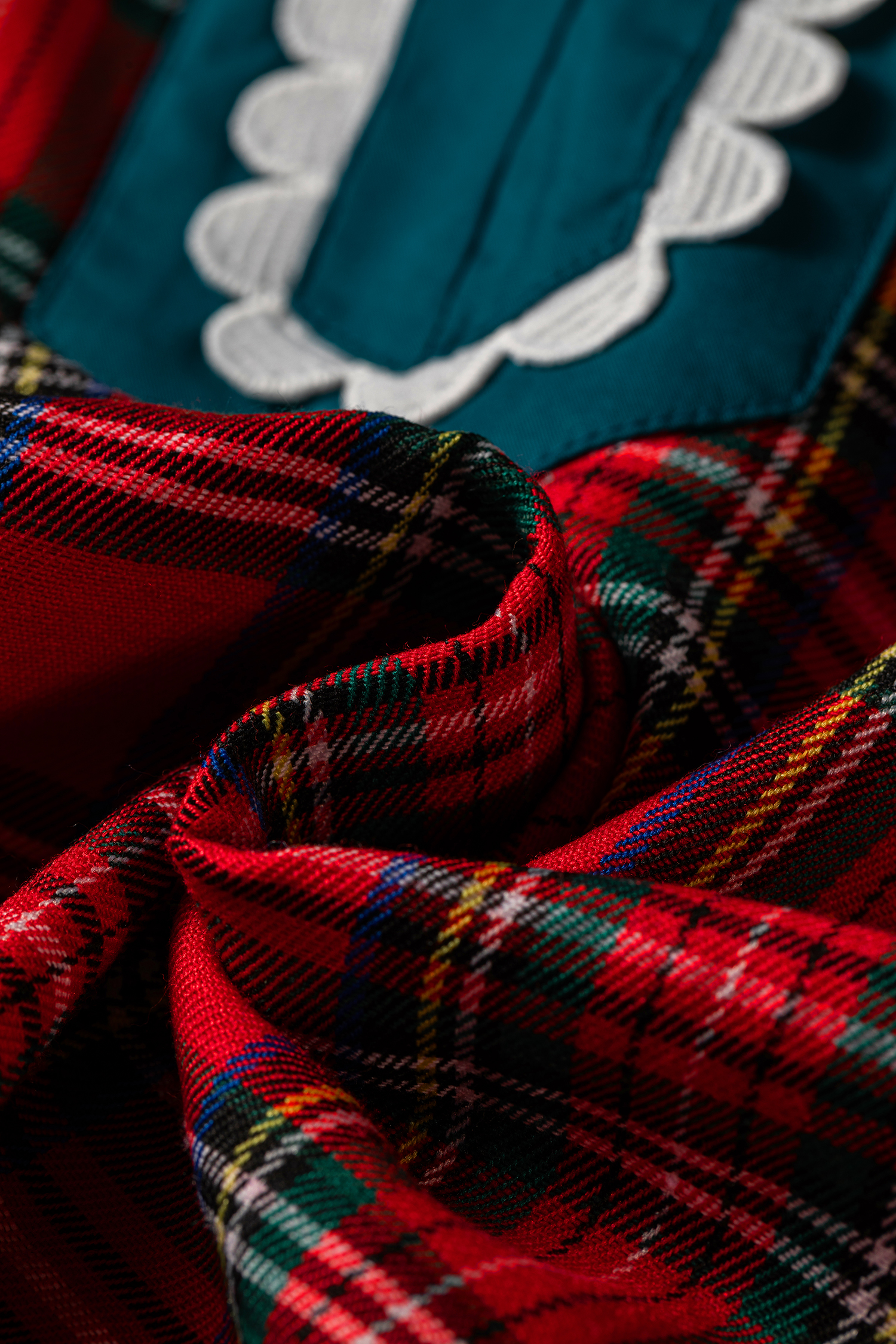 Women's Casual Plaid Blouse, Festive Ruffle Sleeve Shirt - Detail View 9