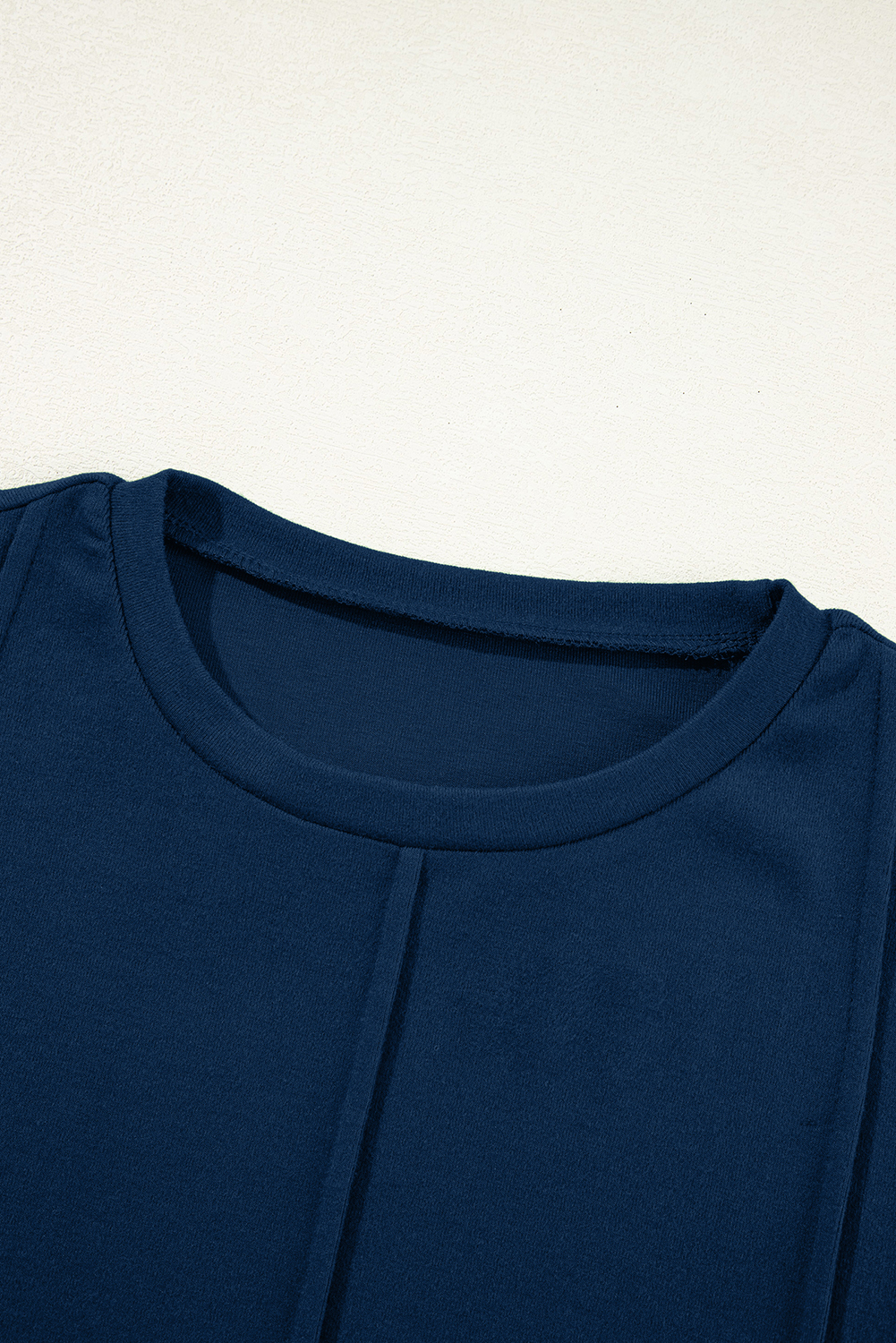 Casual Navy Blue Long Sleeve Top, Comfortable Work Wear Shirt - Detail View 12