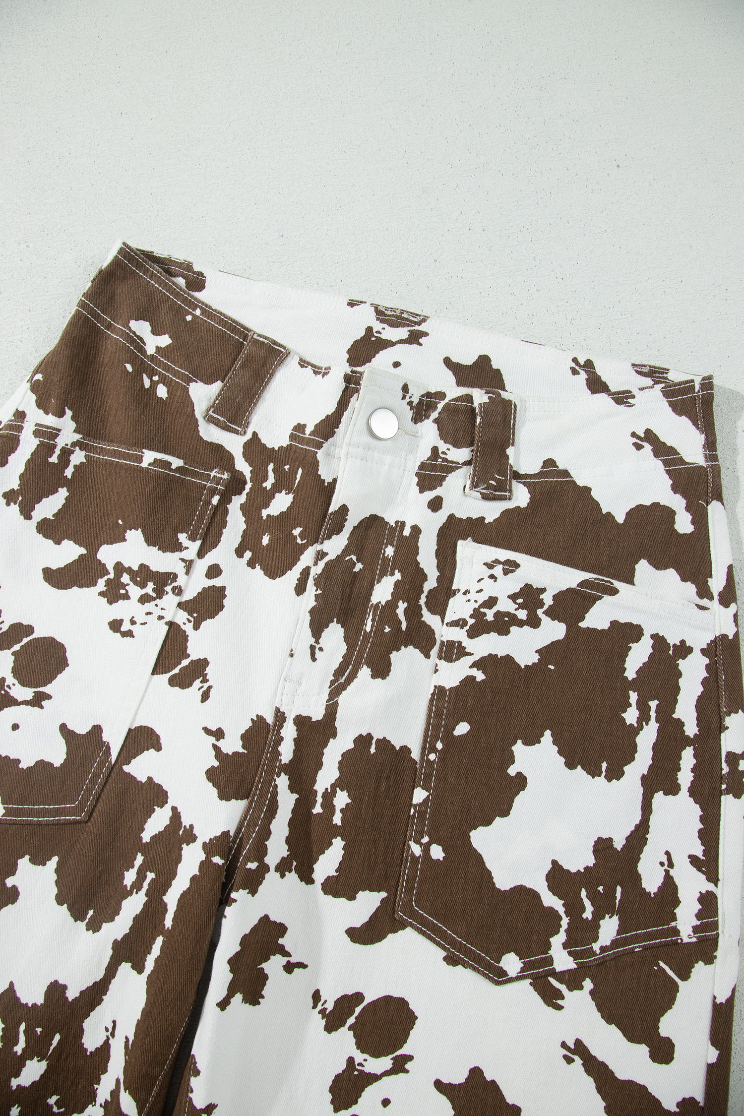 Abstract Print Women's Denim Jeans, Retro Western Style - Detail View 17