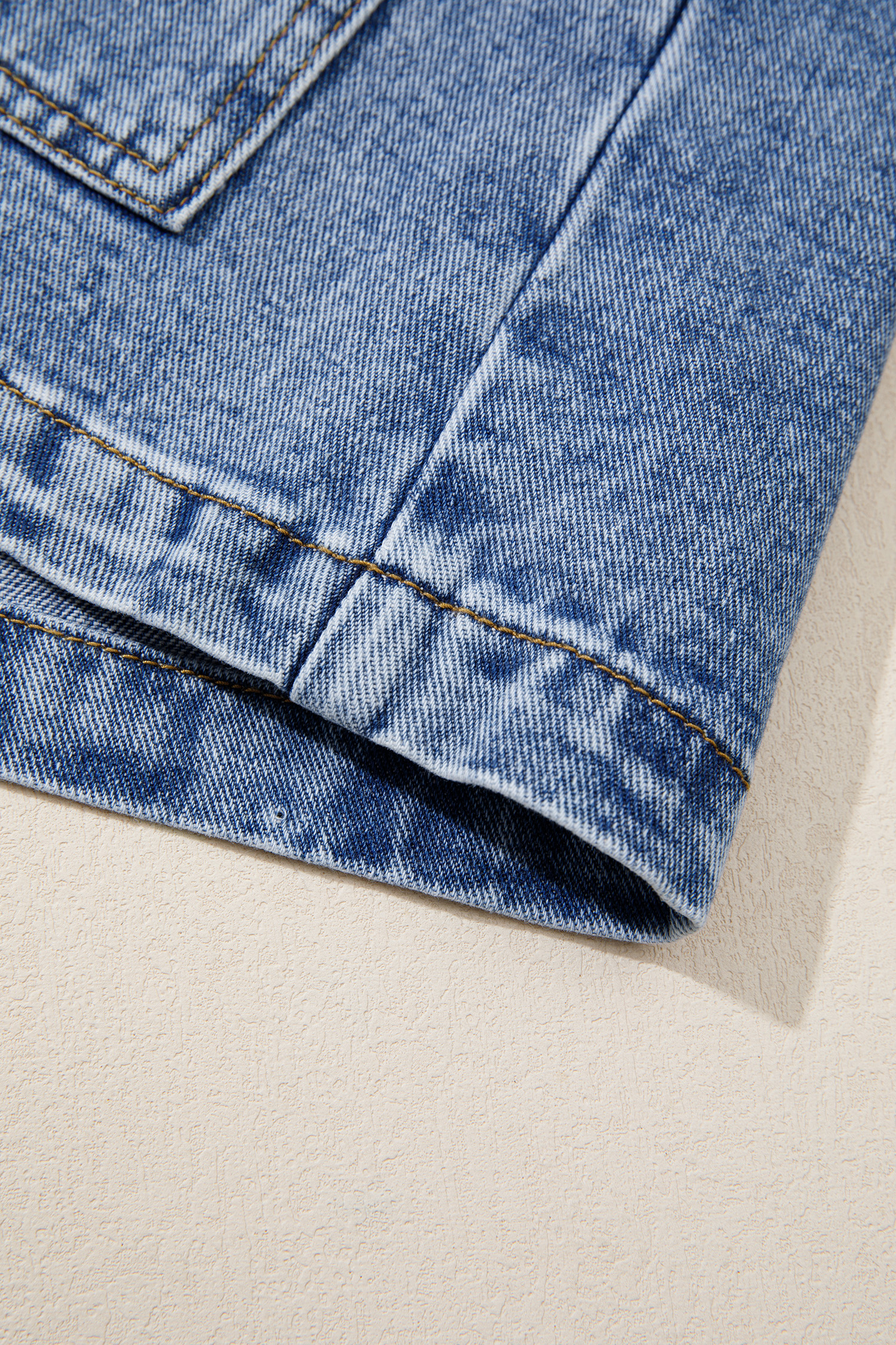Classic Denim Jacket, Women's Autumn Pocket Detail Shift Top - Detail View 12