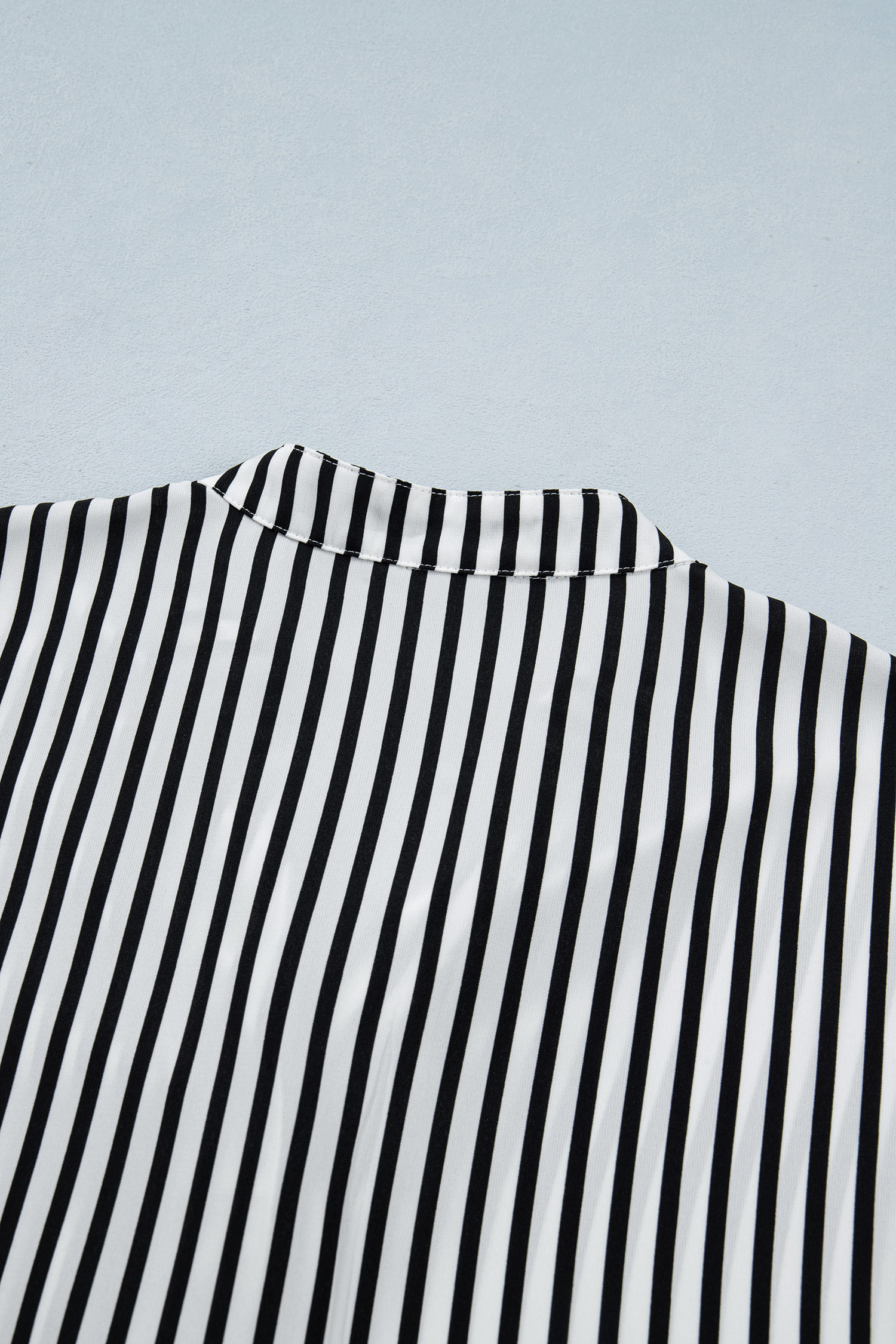 Women's Striped Button Up, Casual Half Sleeve Shirt - Detail View 10