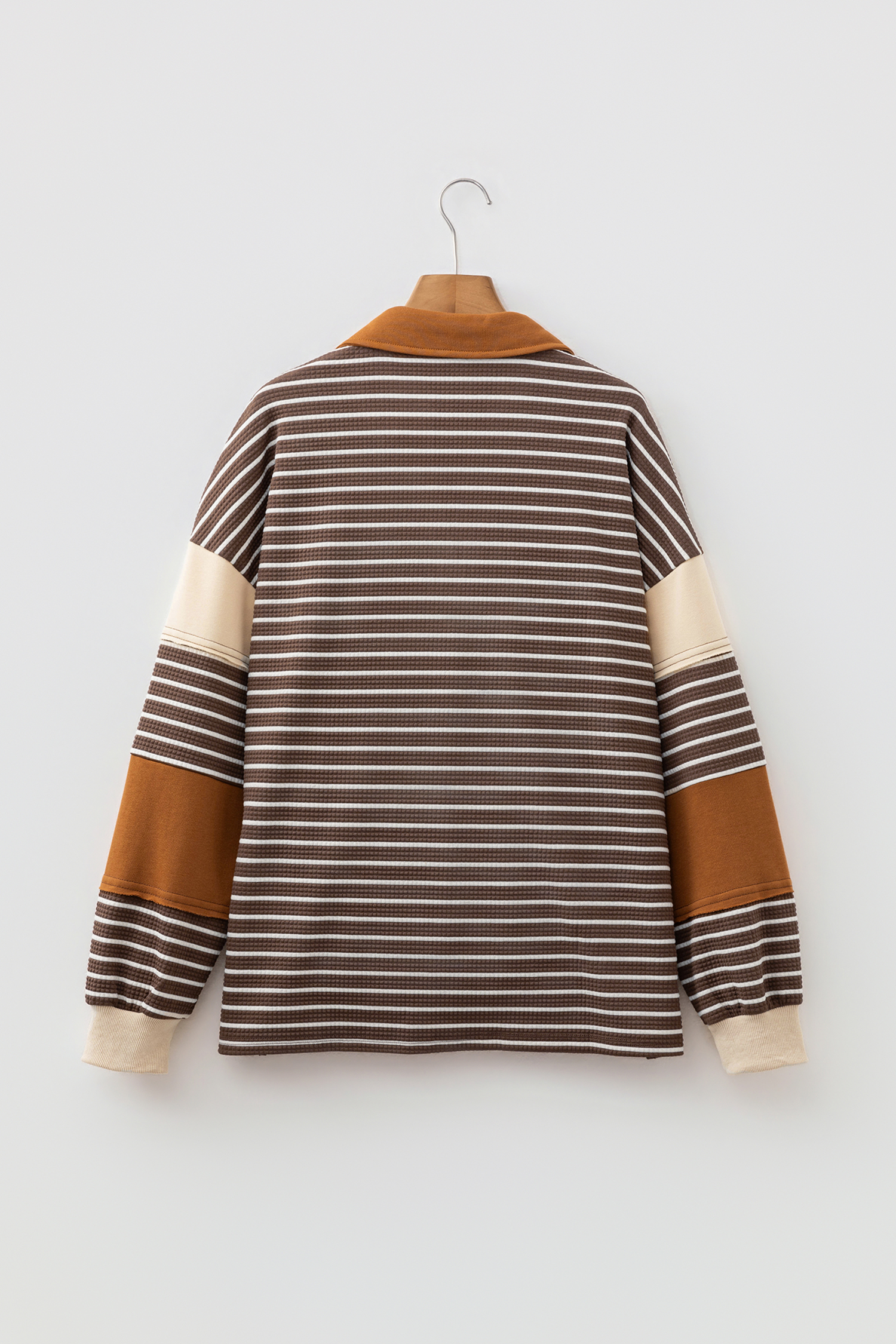 Women's Long Sleeve Pullover, Casual Textured Stripe Sweater - Detail View 12