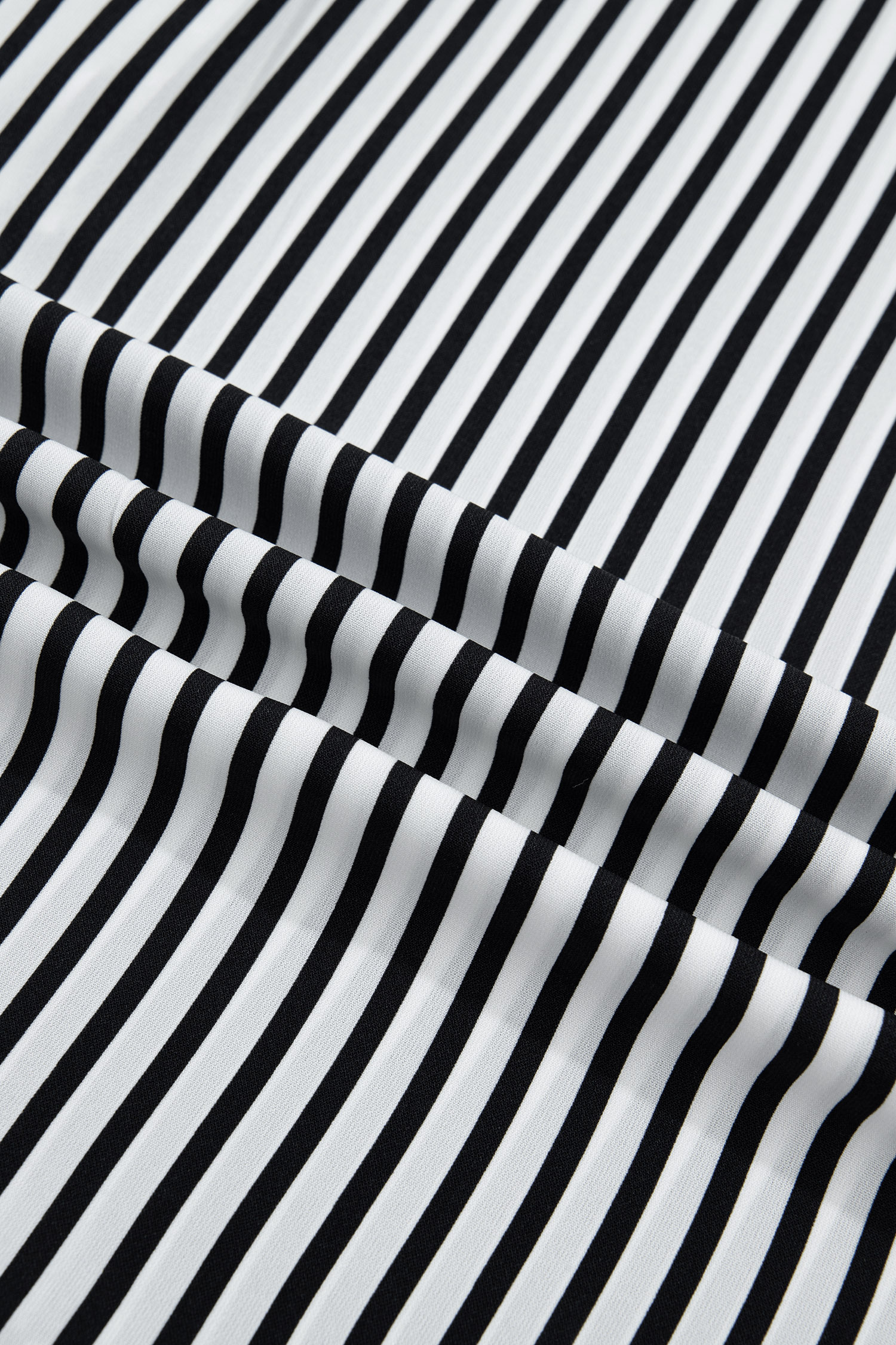Black Striped Blouse, Relaxed Fit Half Sleeve Top - Detail View 11