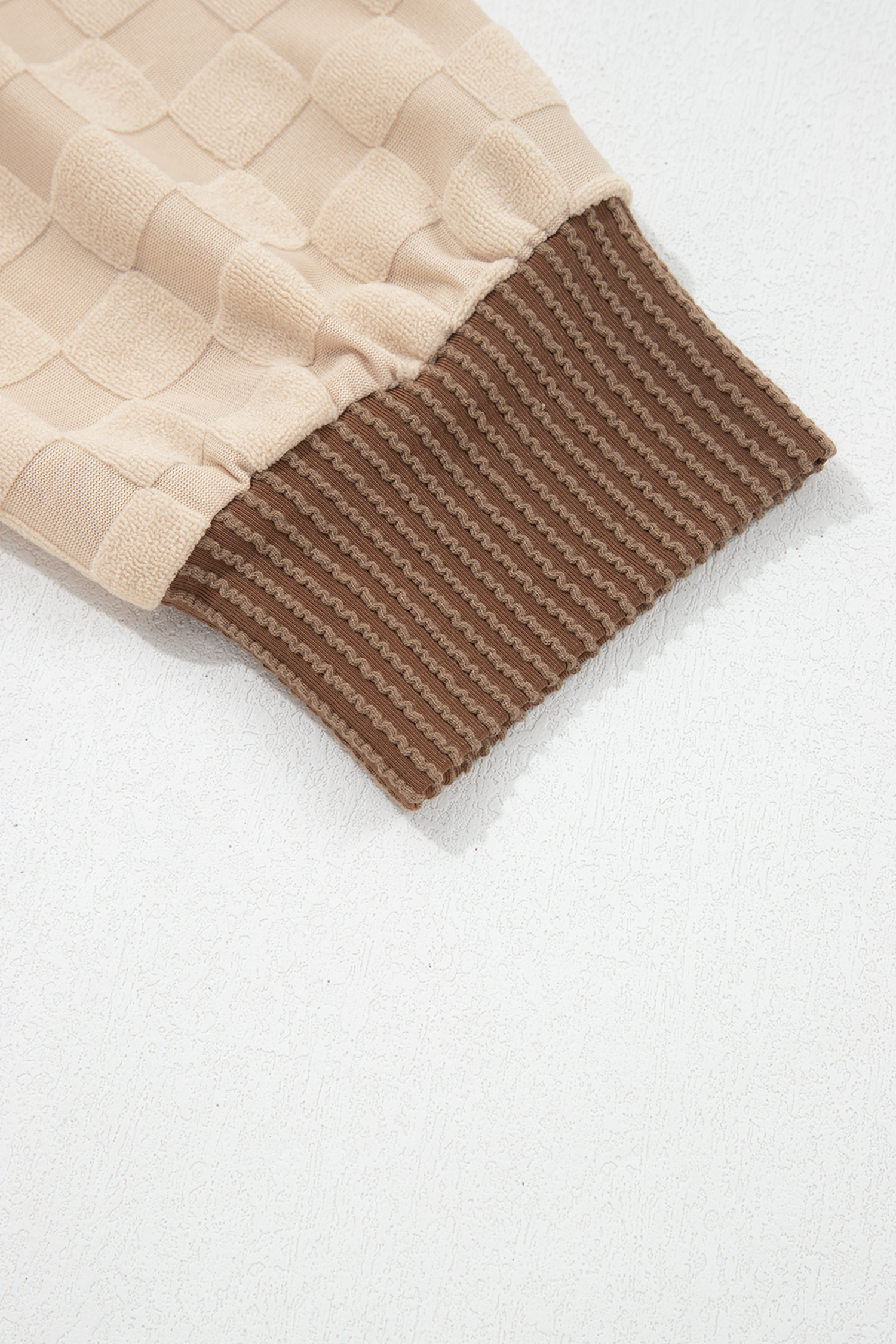 Casual Checkered Knit Pullover, Long Sleeve Autumn Top - Detail View 12