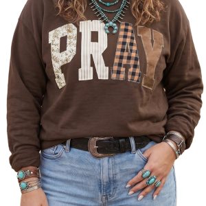 Women's Western Pray Sweatshirt, Casual Autumn Pullover - Main View