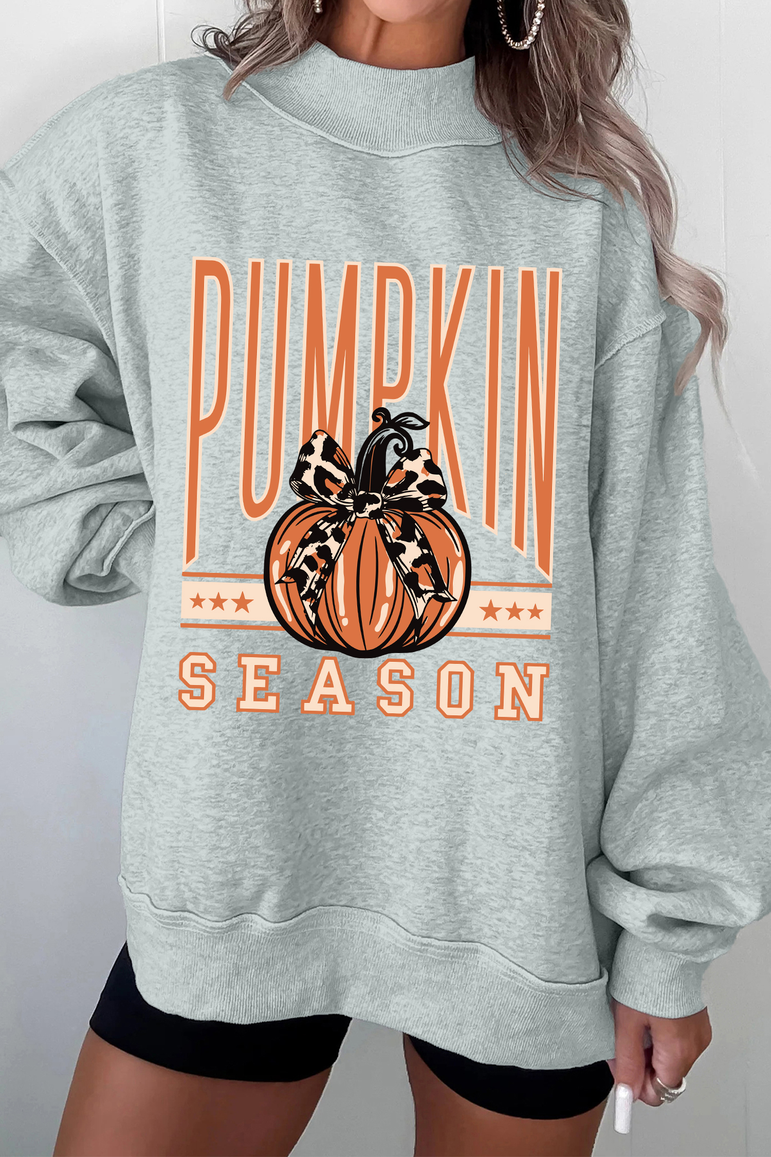 Women's Pumpkin Season Pullover, Fall Graphic Sweatshirt - Detail View 5