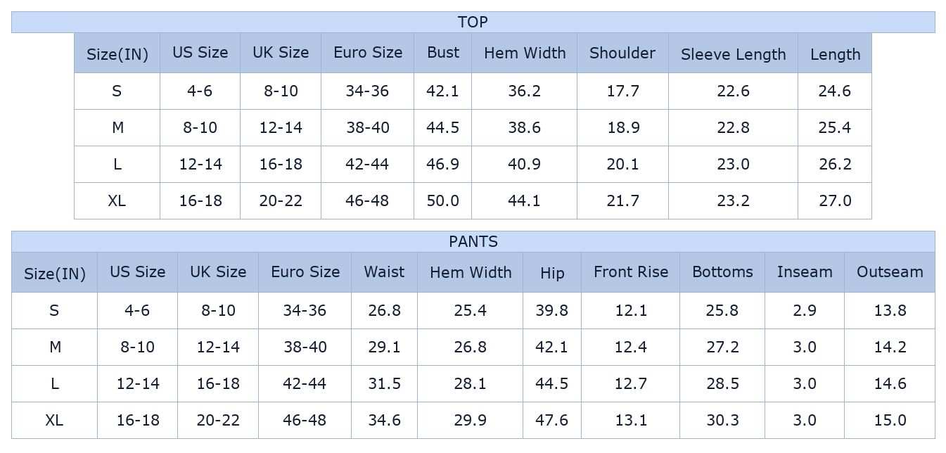 Women's Striped Lounge Set, Long Sleeve Pullover With Shorts - Size Chart & Details