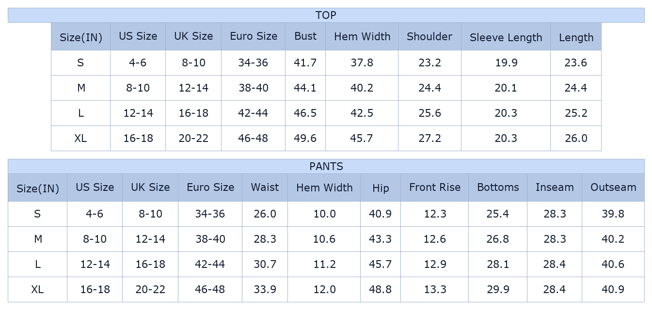 Women's Abstract Print Jogger Set, Casual Long Sleeve Loungewear - Size Chart & Details
