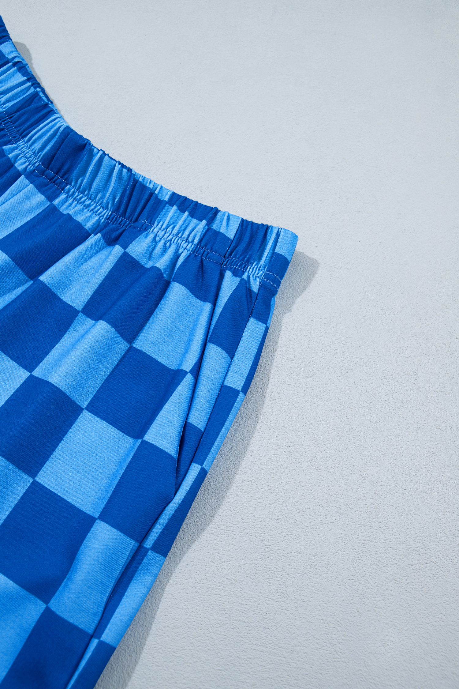 Checkered Long Sleeve Shorts Set, Trendy Women's Daily Outfit - Detail View 11