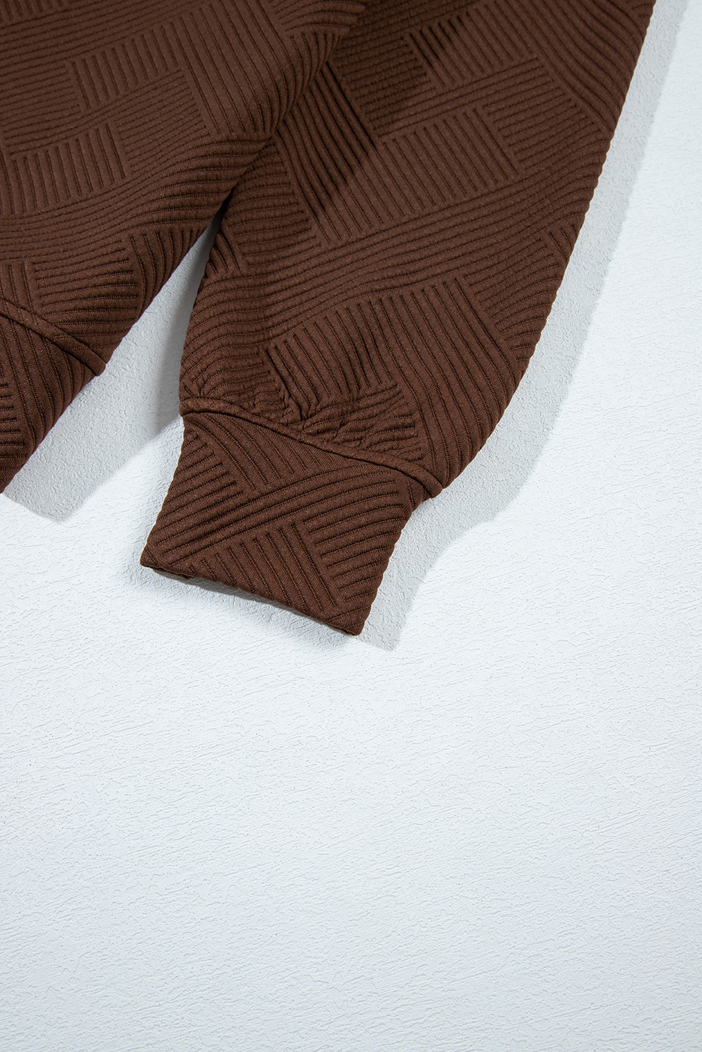Women's Coffee Pullover, Textured Round Neck Sweatshirt - Detail View 16