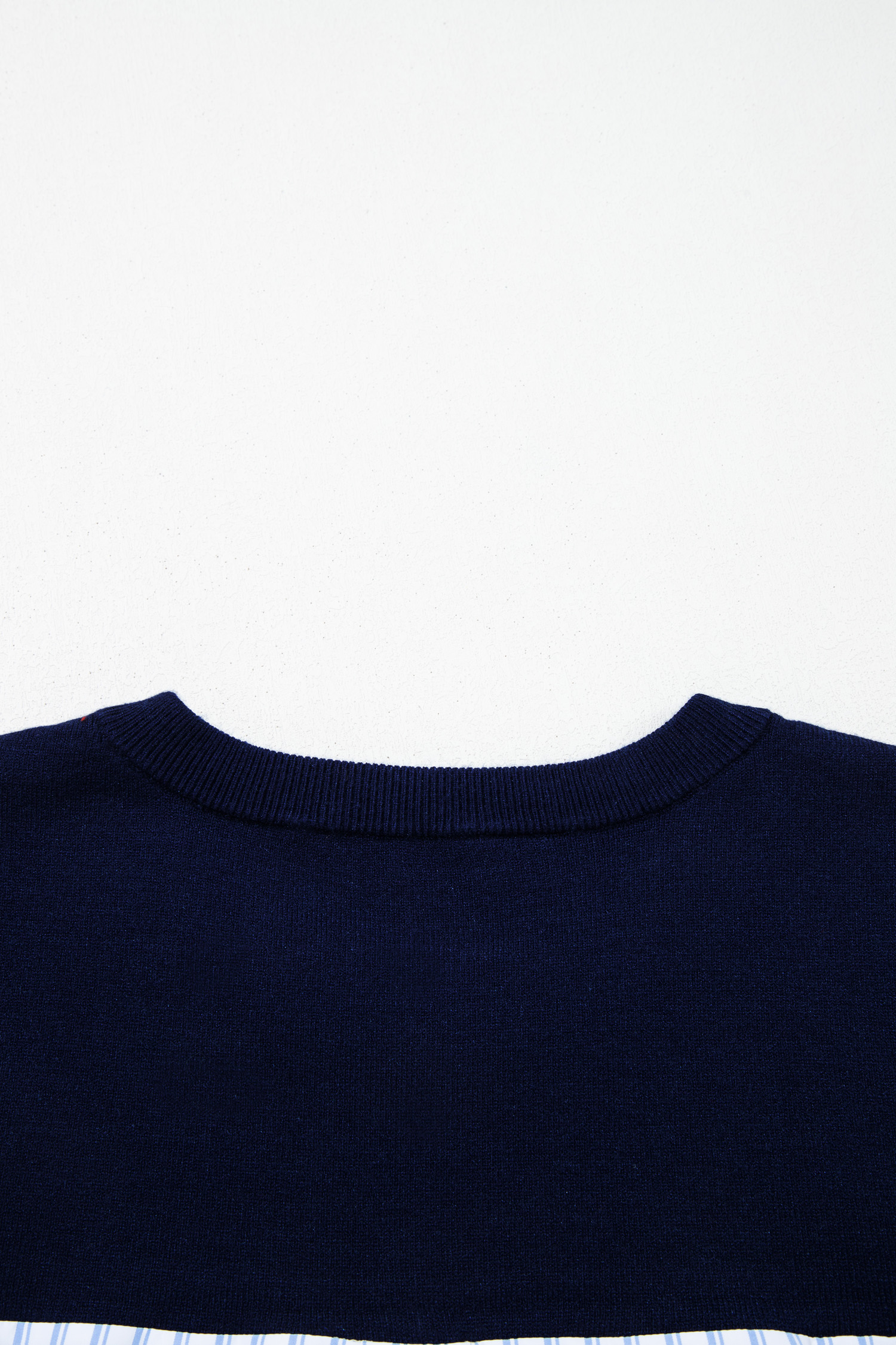 Women's Round Neck Pullover, Casual Striped Workwear Sweater - Detail View 9