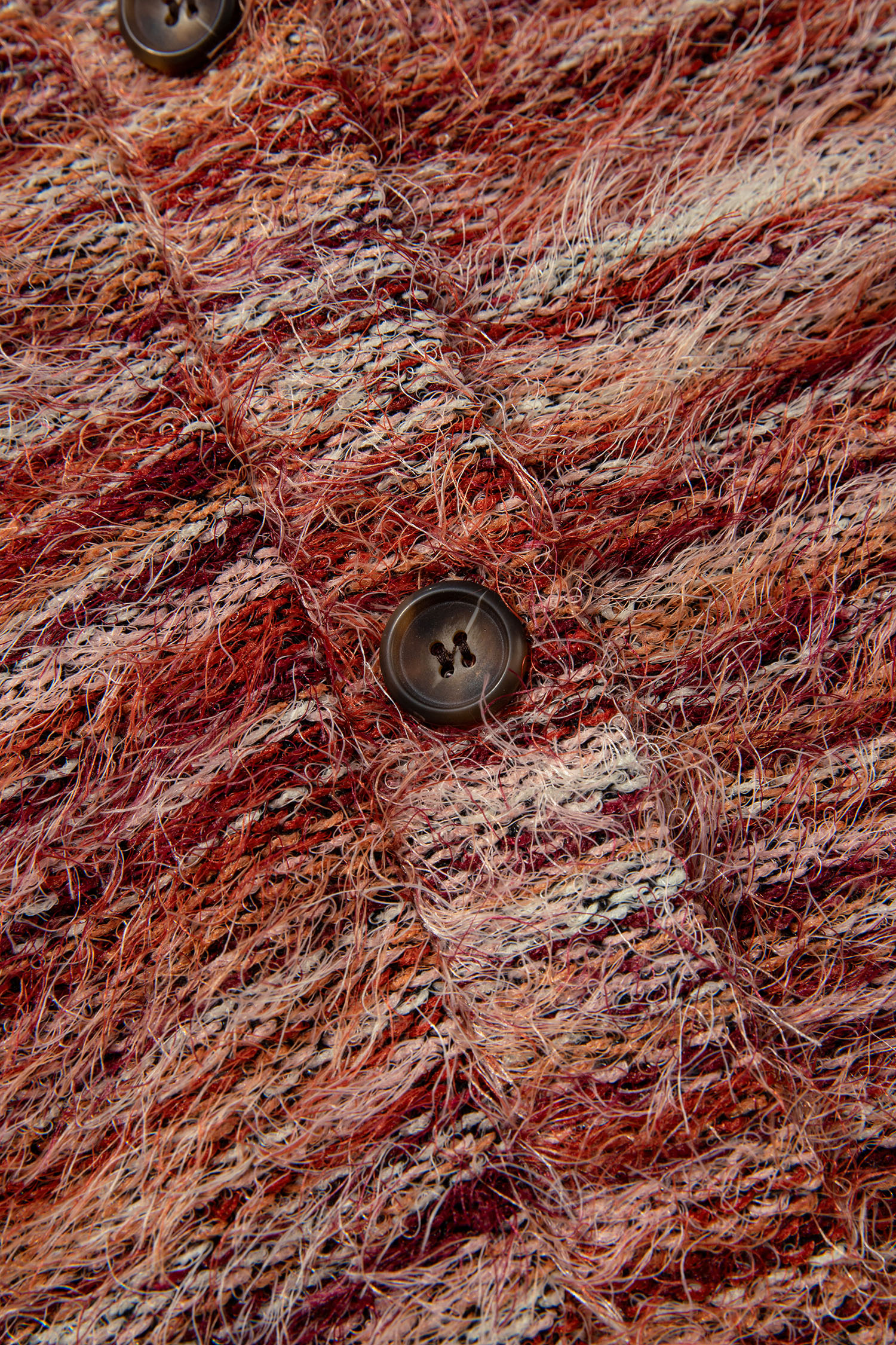 Vintage Gradient Fuzzy Cardigan, Women's Long Sleeve Top - Detail View 11