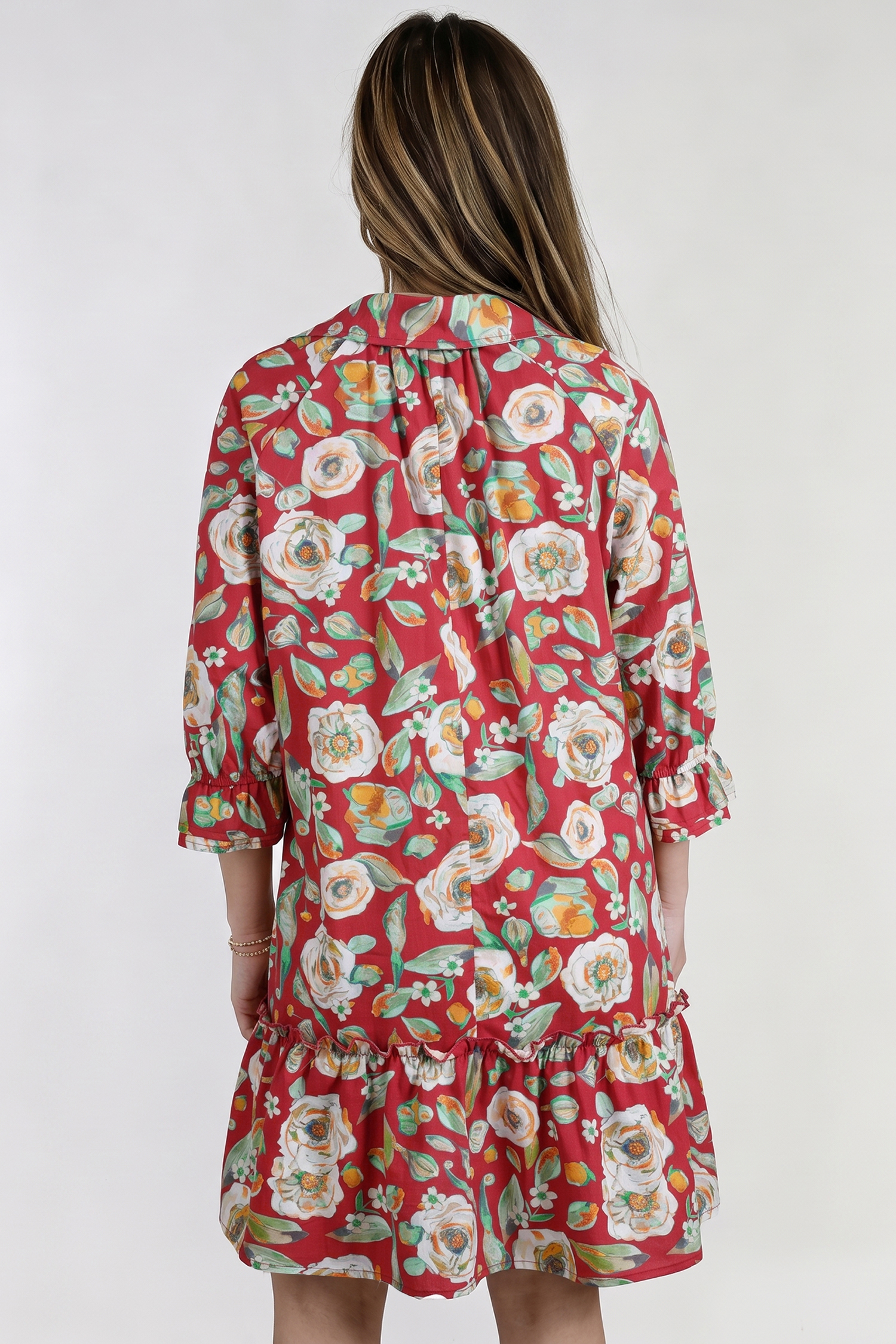 Casual Spring Floral Dress, Women's Comfortable Cotton Shift - Detail View 6