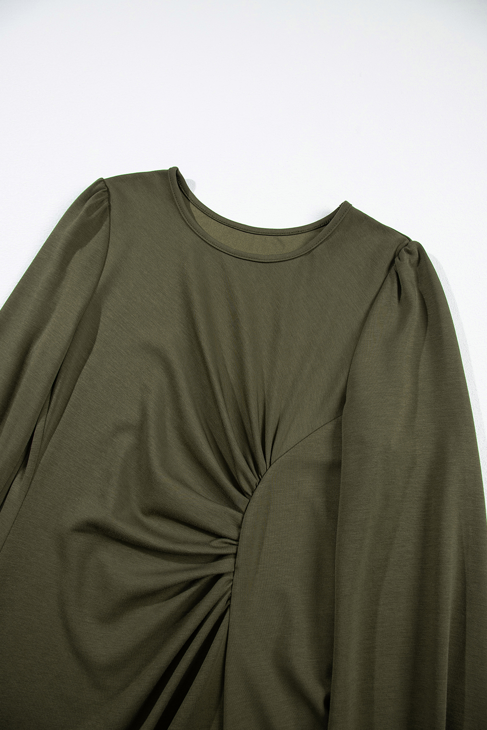 Soft Viscose High Waist Dress, Womens Autumn Midi - Detail View 15