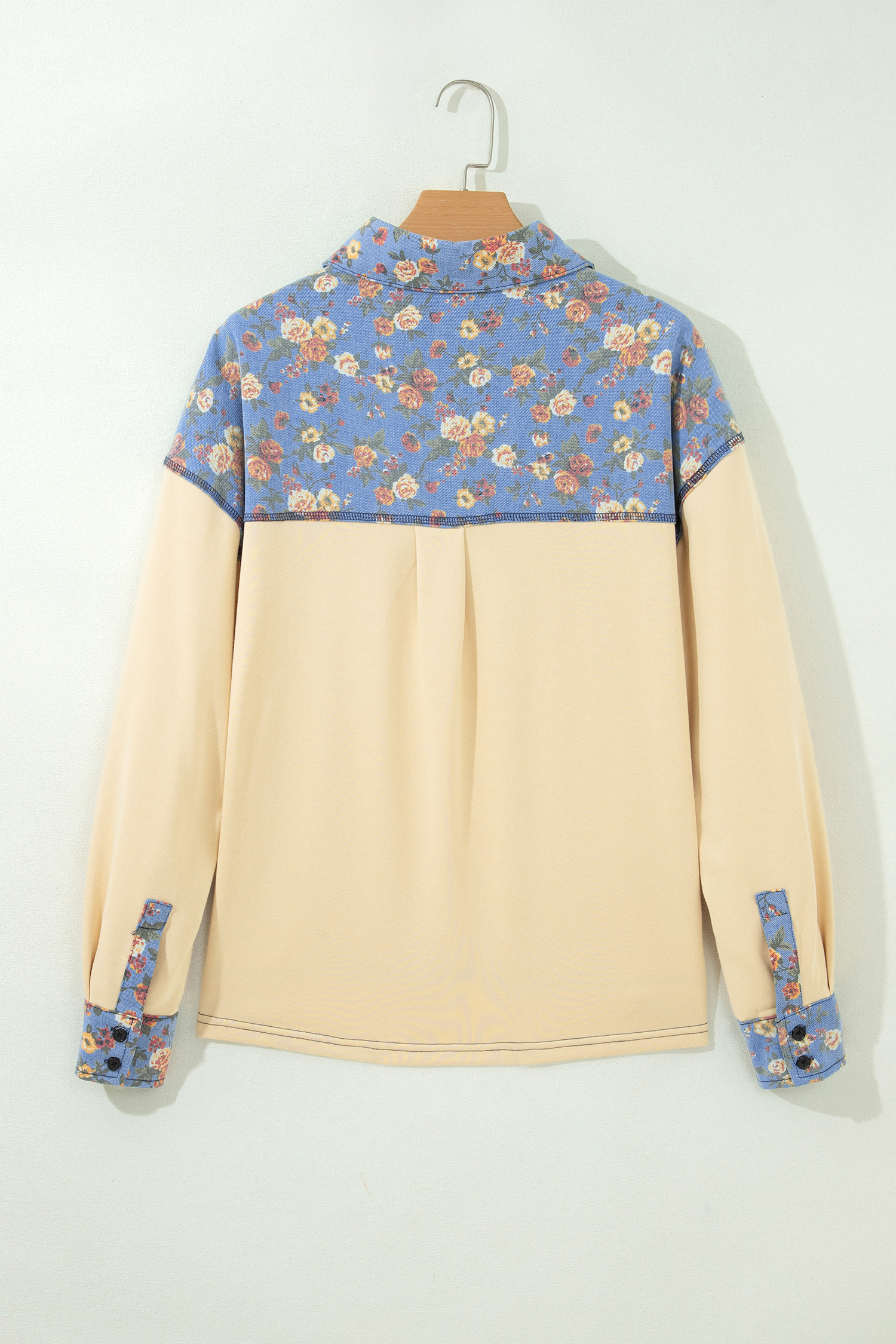 Women's Long Sleeve Shift Top, Casual Fall Floral Blouse - Detail View 6