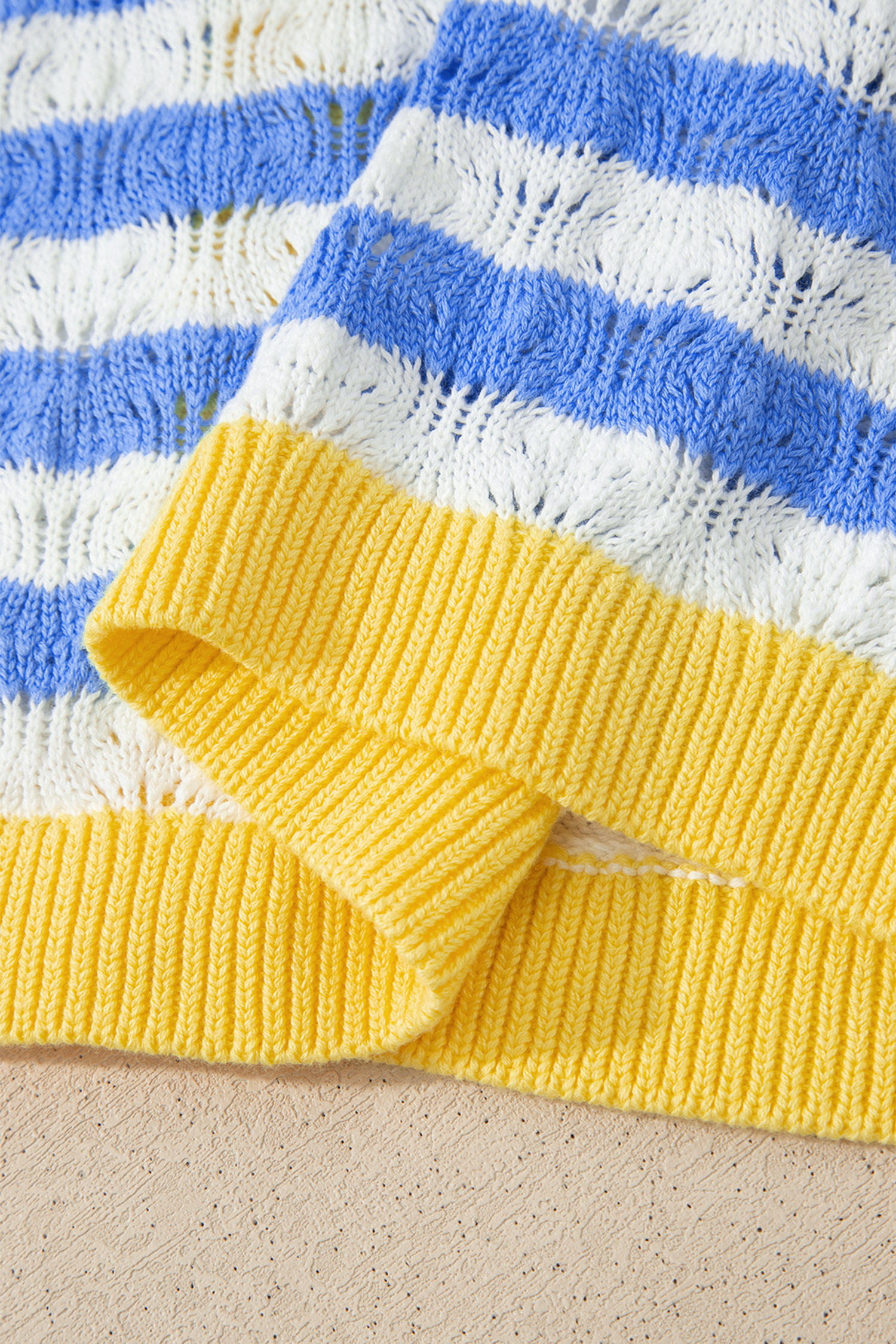 Women's Striped Knit Cardigan, Casual Button Front Sweater - Detail View 10