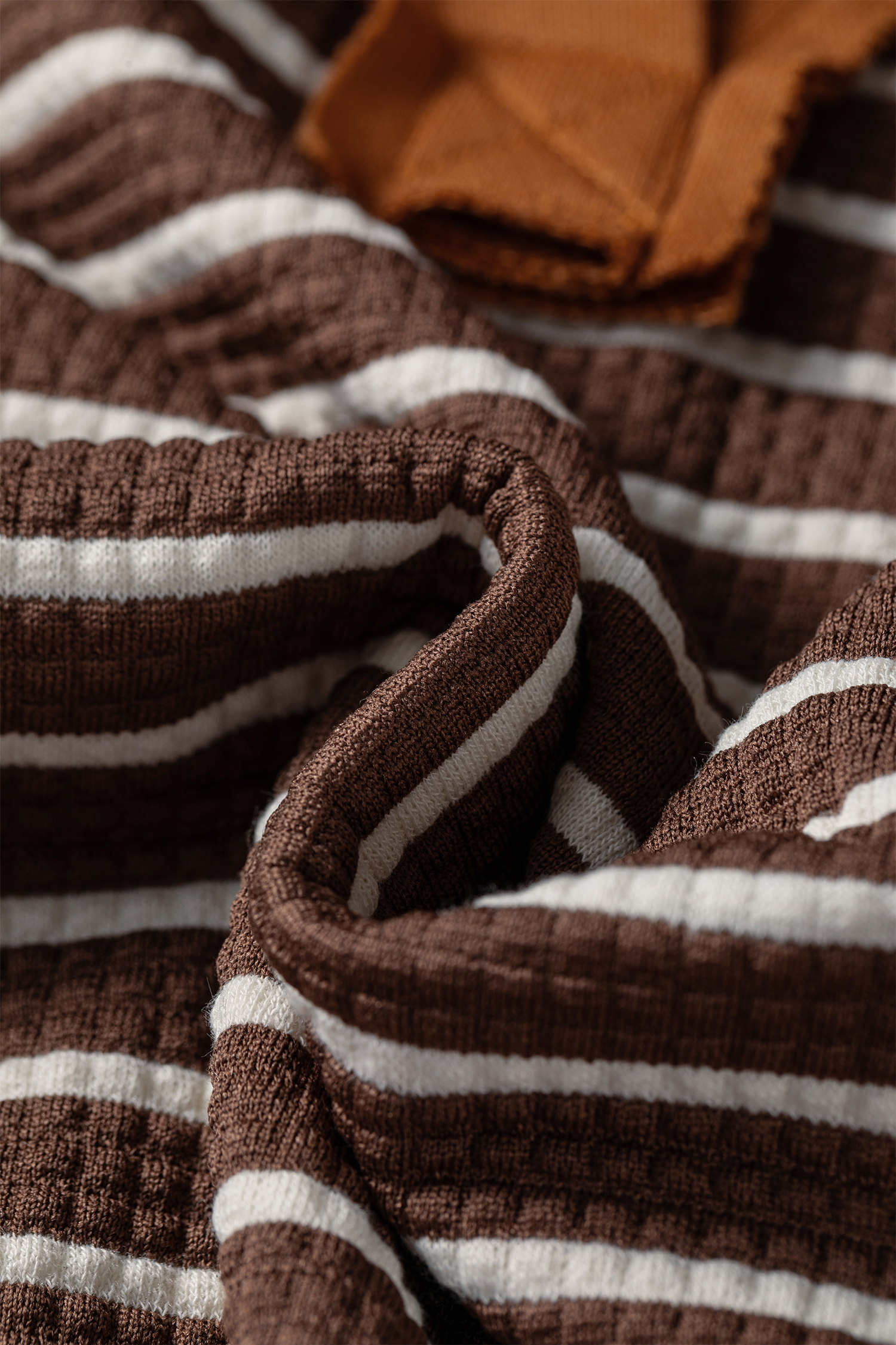 Women's Long Sleeve Pullover, Casual Textured Stripe Sweater - Detail View 15