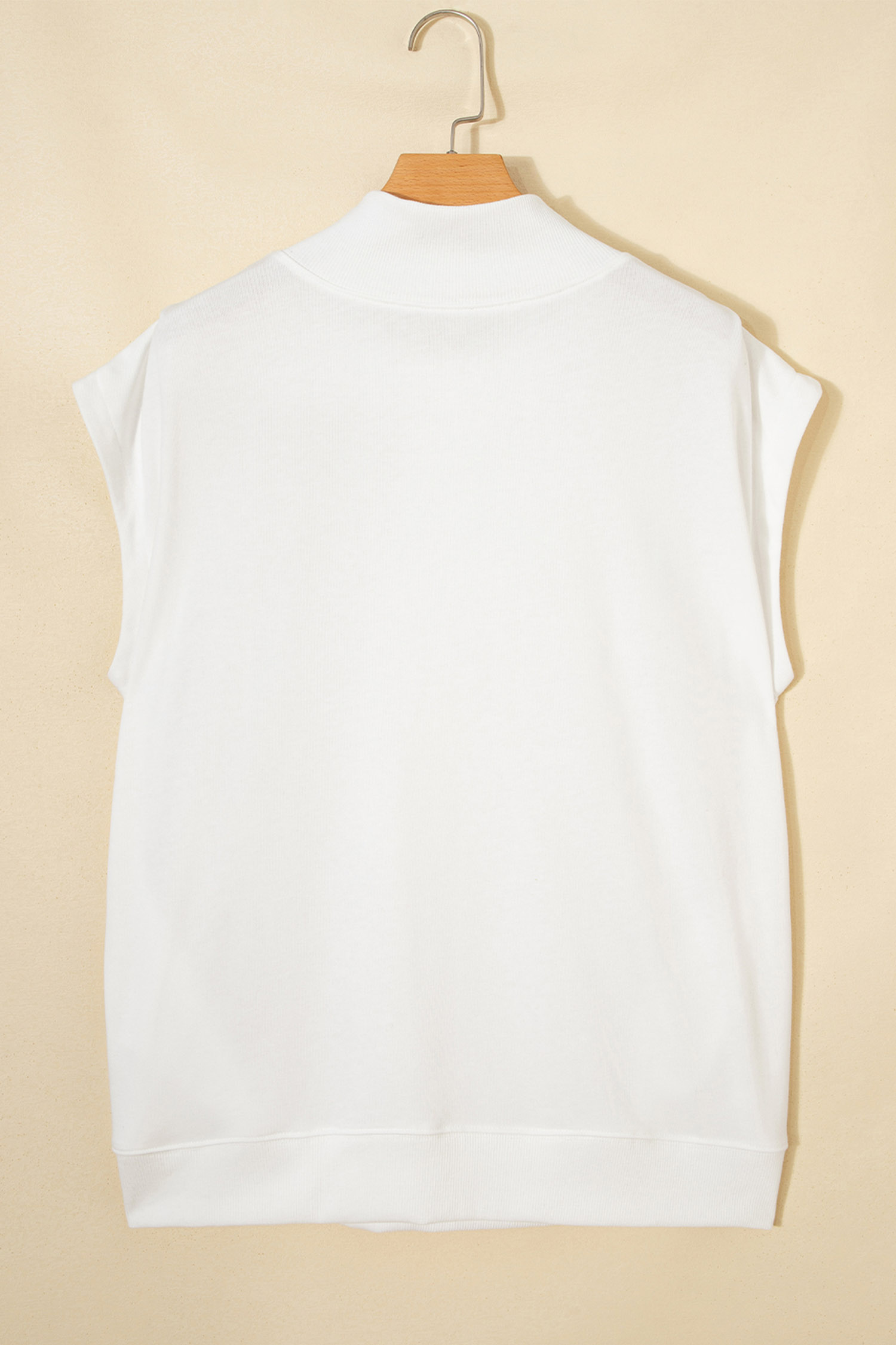 Casual Fall Graphic Tee, White High Neck Short Sleeve Top - Detail View 8