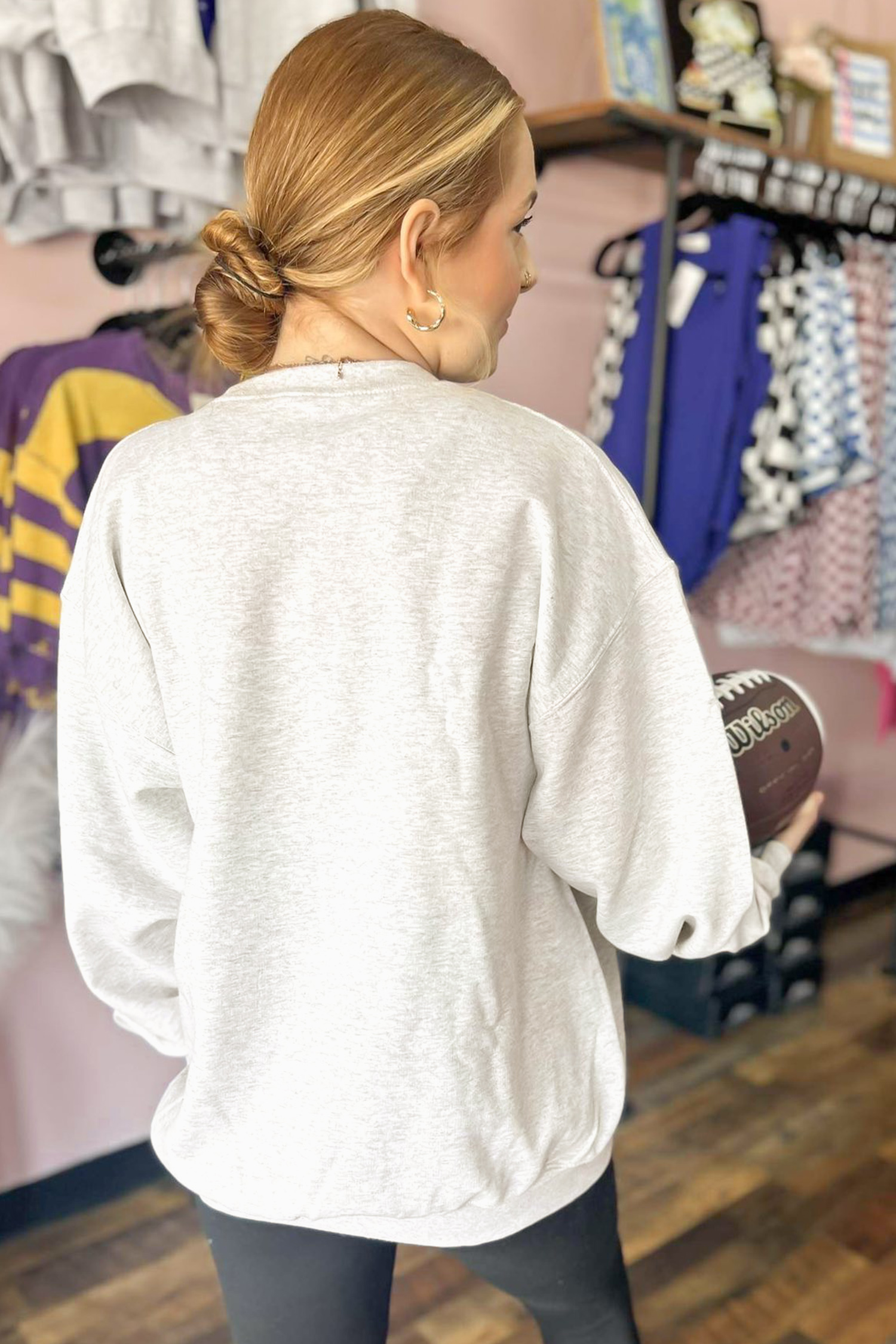 Casual Light Grey Zip Up, Comfortable Women's Fall Outerwear - Detail View 2