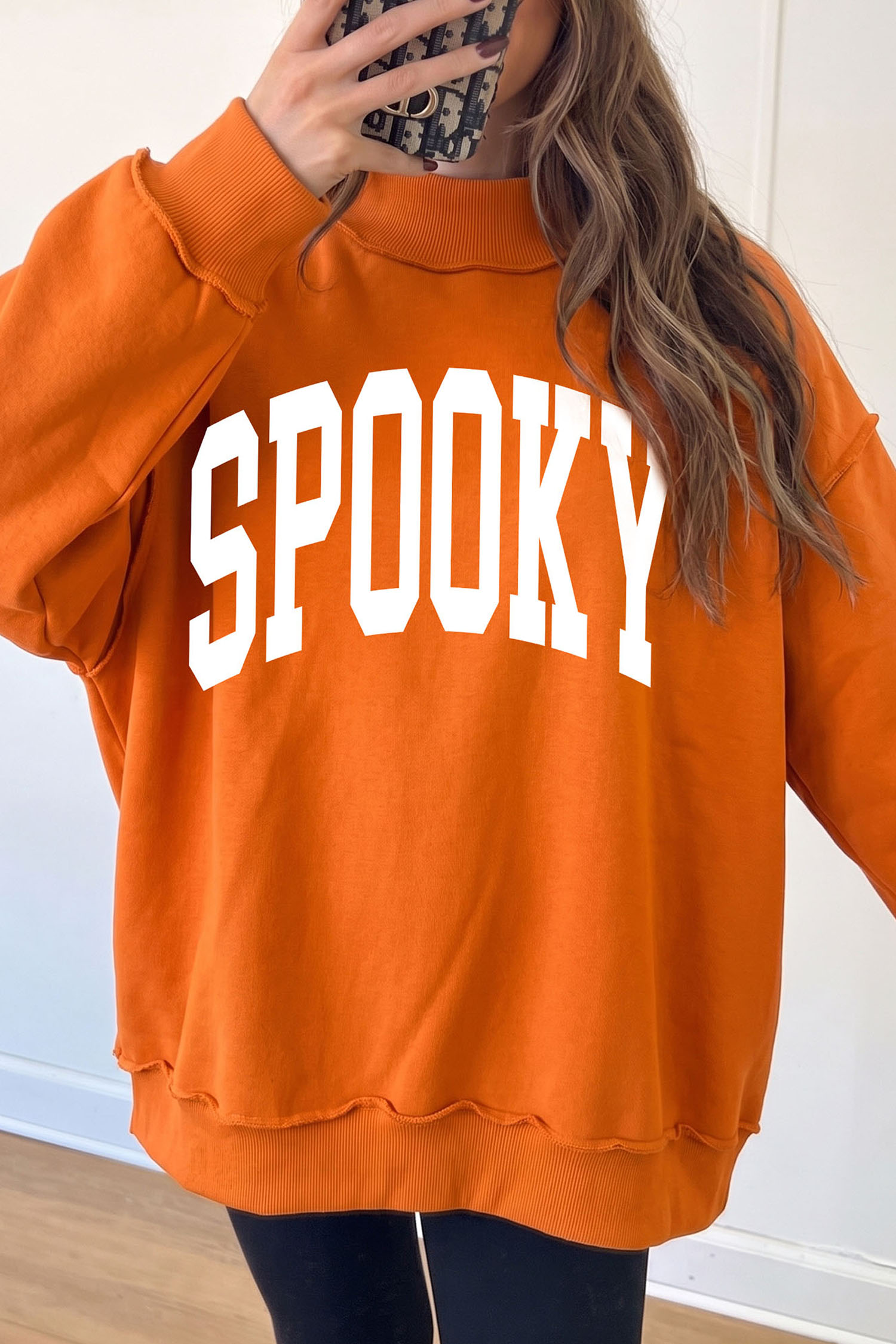 Casual Long Sleeve Sweatshirt, Reversible Fall Graphic Tee - Detail View 3
