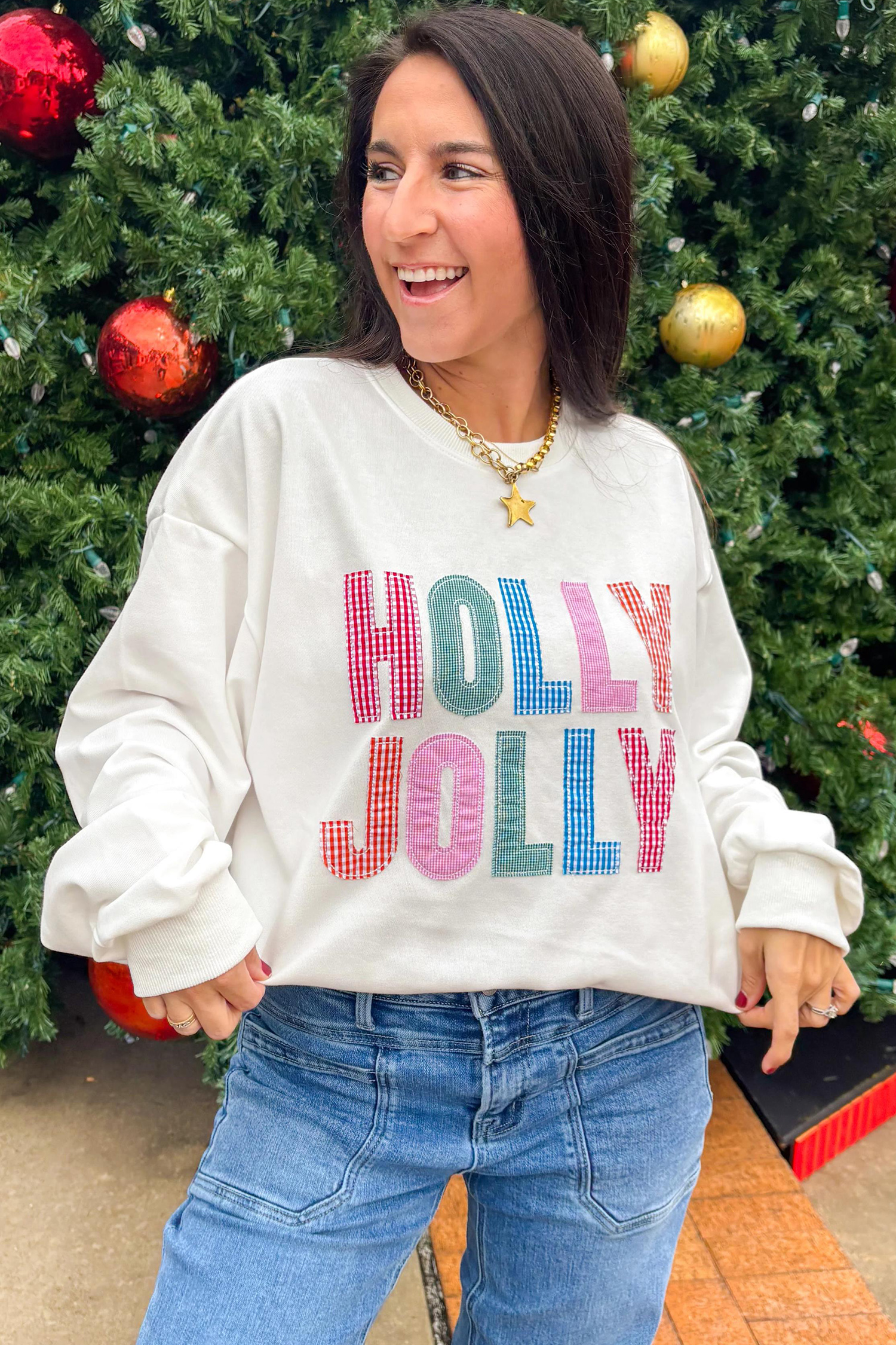 Women's Cozy Christmas Sweatshirt, Casual Long Sleeve Top - Detail View 6
