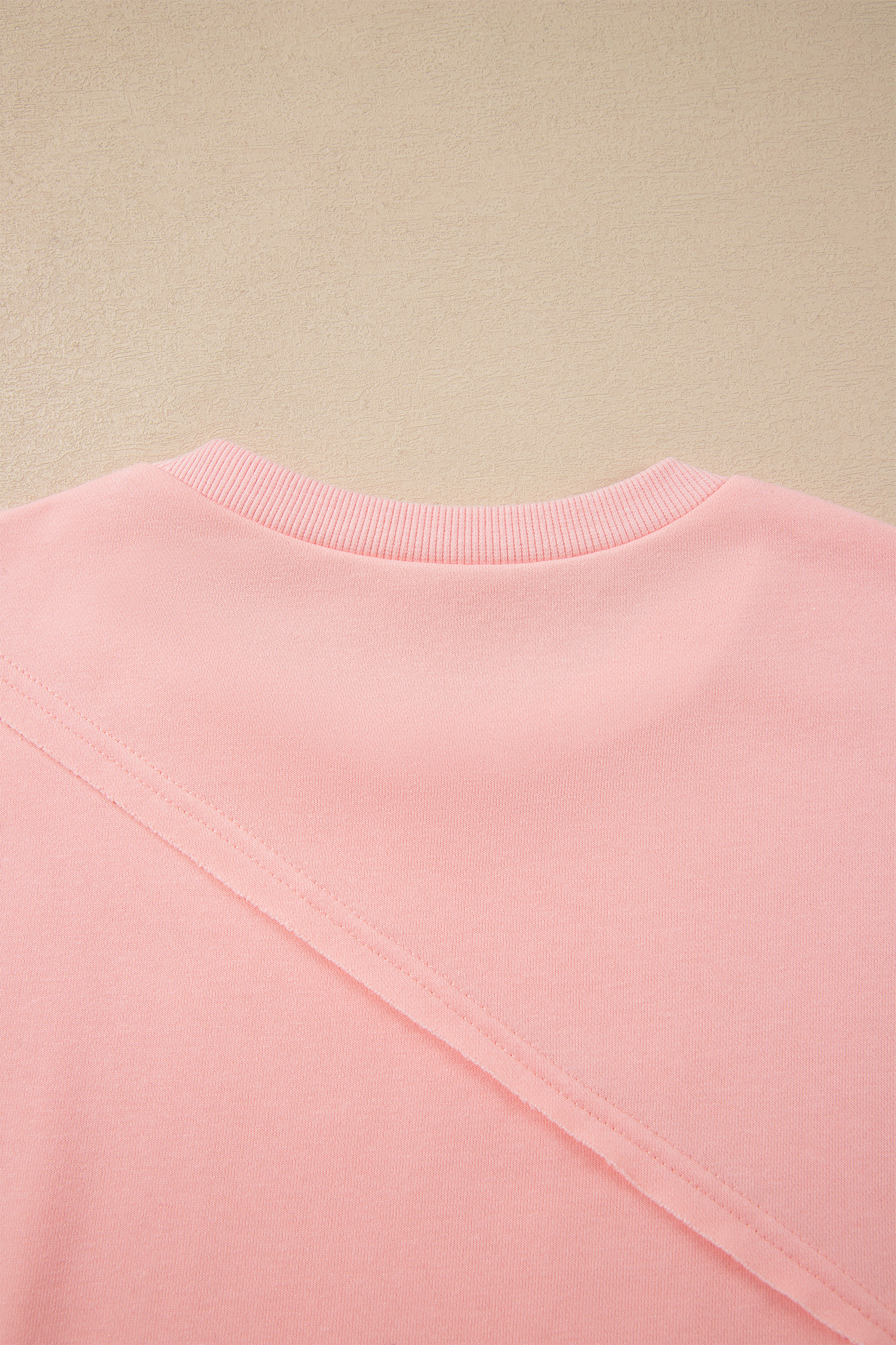 Women's Striped Sleeve Top, Pink Colorblock Casual - Detail View 8