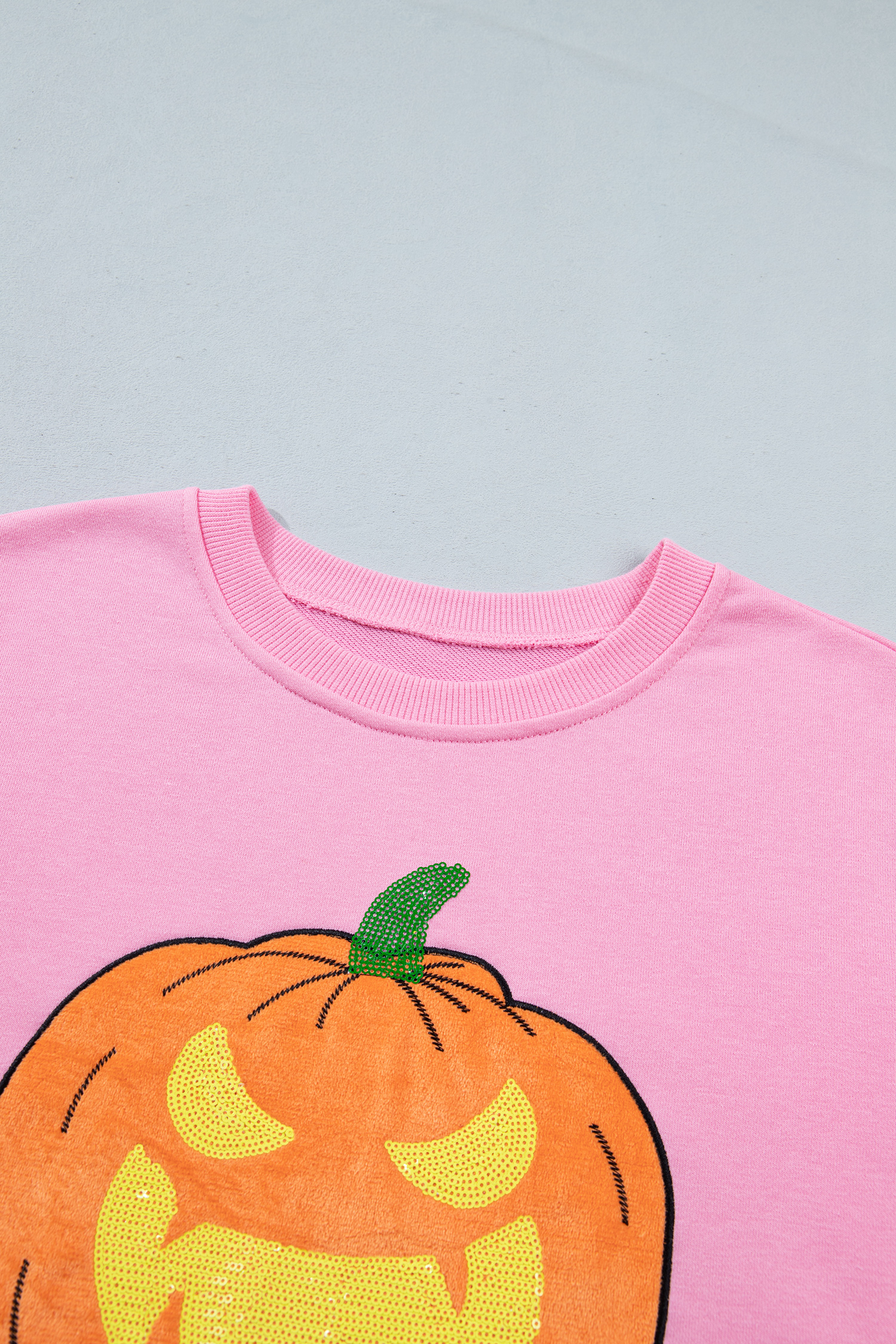 Graphic Pumpkin Long Sleeve, Casual Fall Crewneck Pullover - Detail View 8