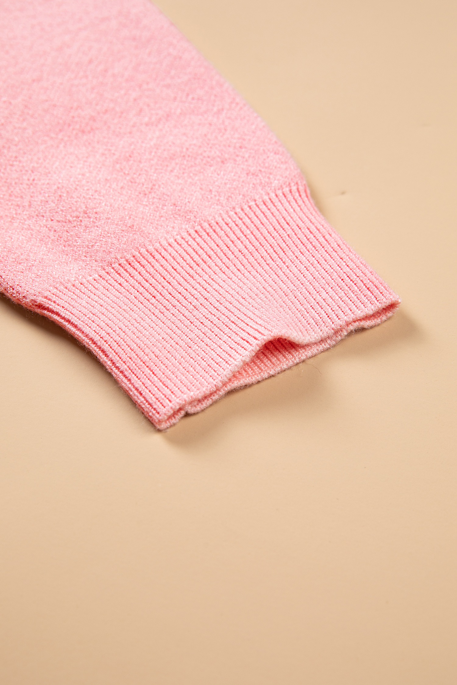 Women's Christmas Slogan Sweater, Gossamer Pink Pullover - Detail View 10