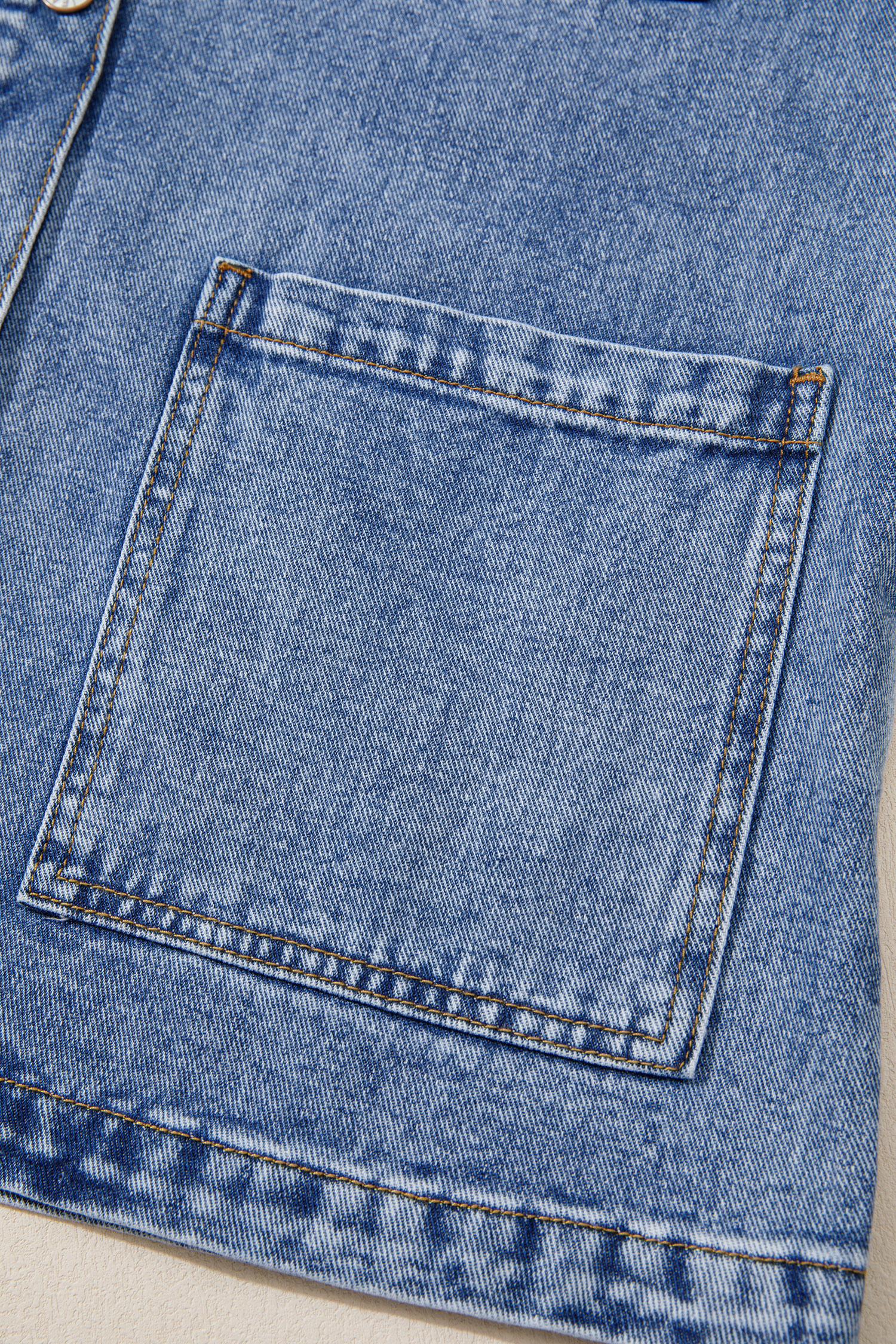 Casual Denim Jacket, Women's Long Sleeve Button Up Outerwear - Detail View 11