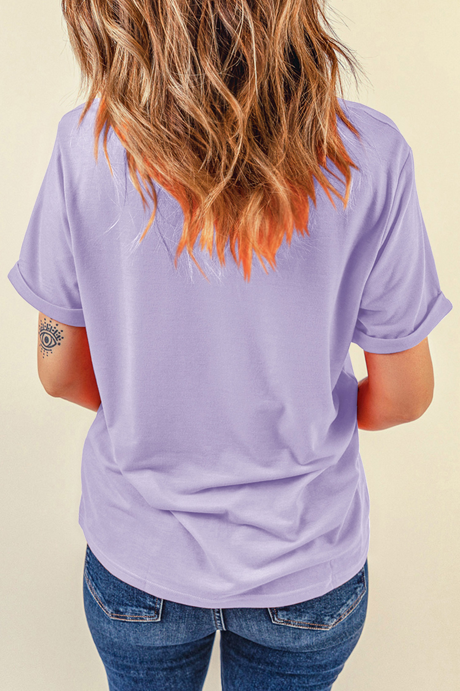 Graphic Halloween Tee, Orchid Petal Casual Short Sleeve Shirt - Detail View 8
