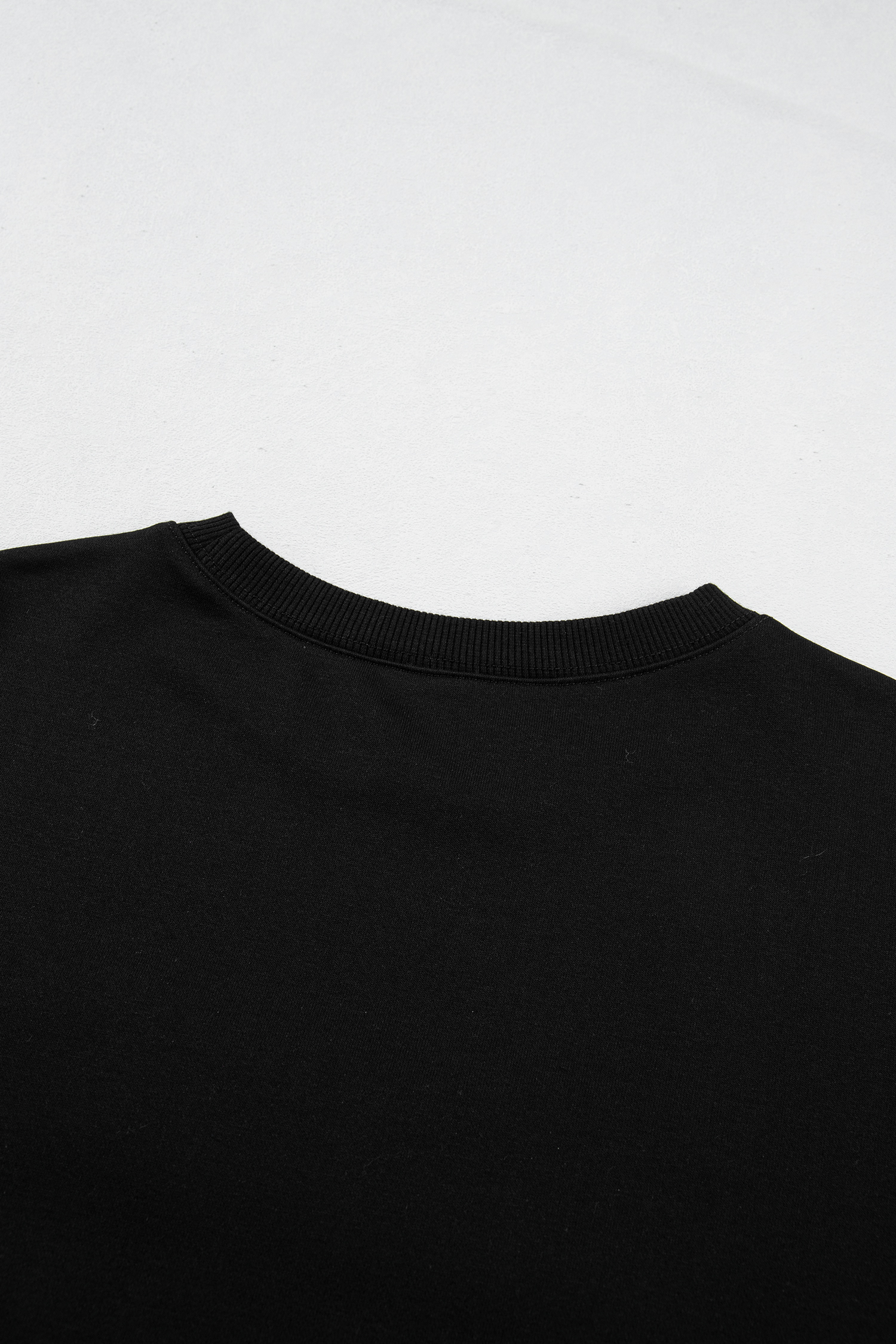 Black Halloween Graphic Sweatshirt, Embroidered Round Neck Top - Detail View 11