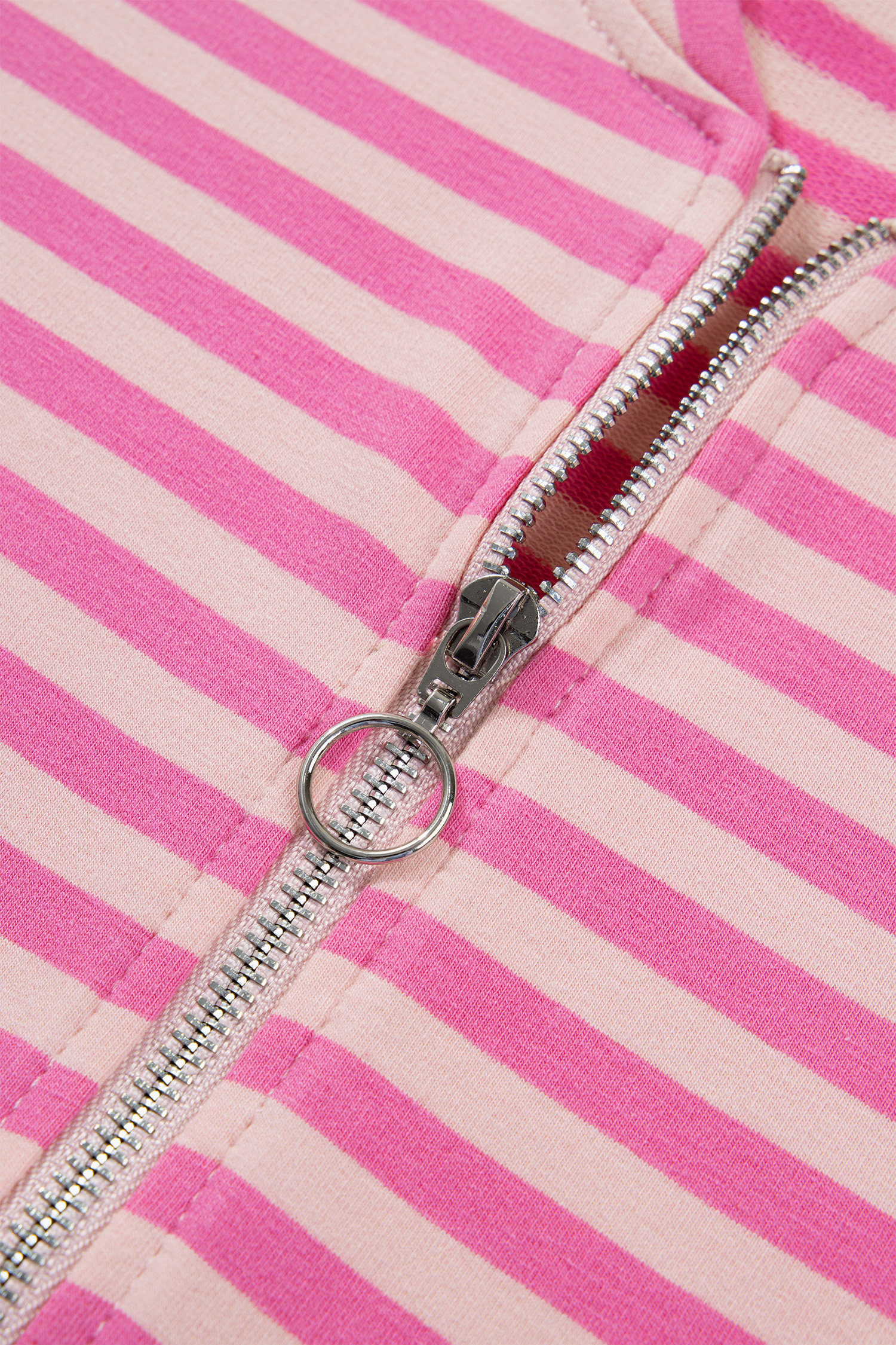 Casual Women's Zip Up Hoodie, Soft Striped Fall Outerwear - Detail View 12