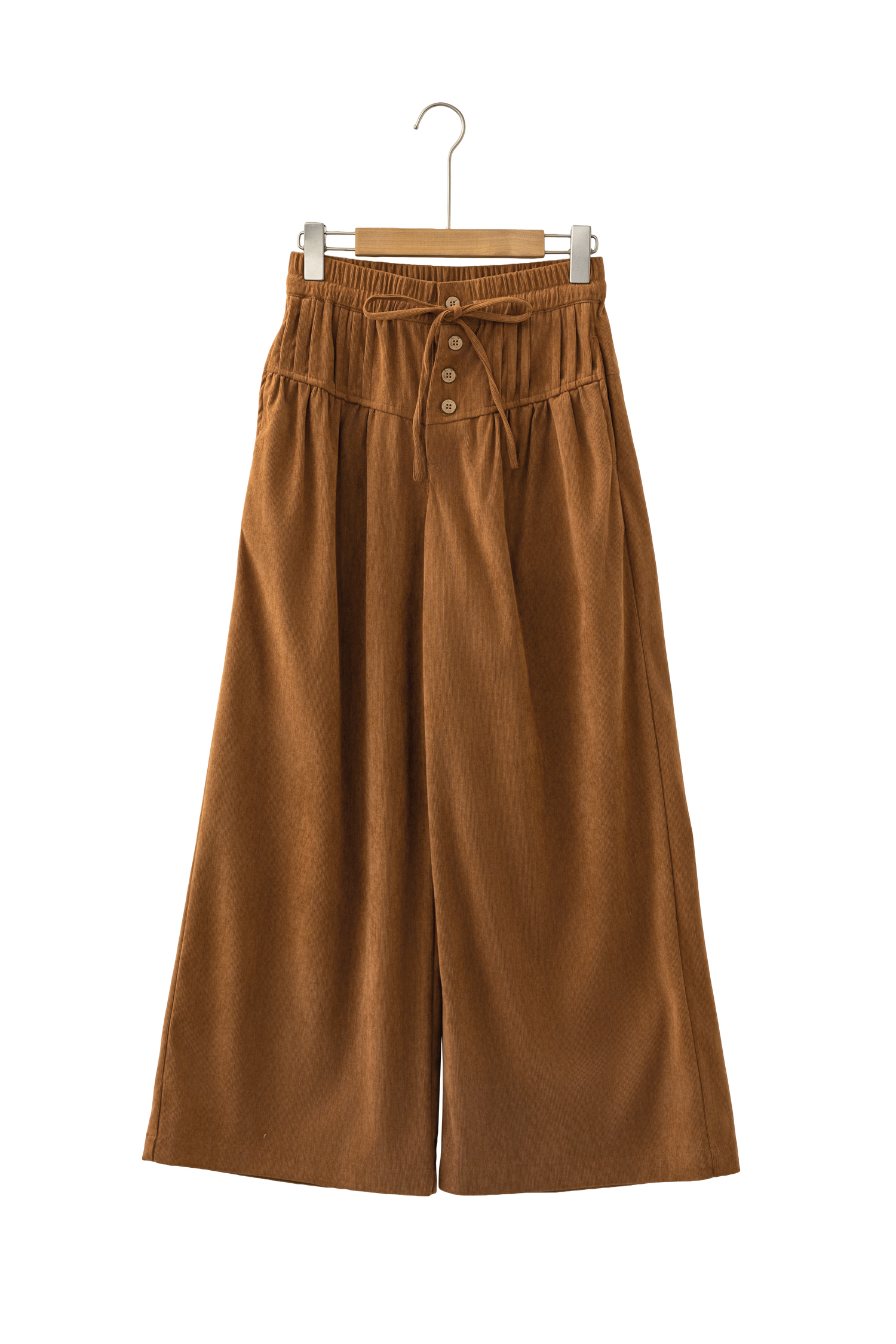 Women's Corduroy Wide Leg Pants, High Waist Casual Trousers - Detail View 7