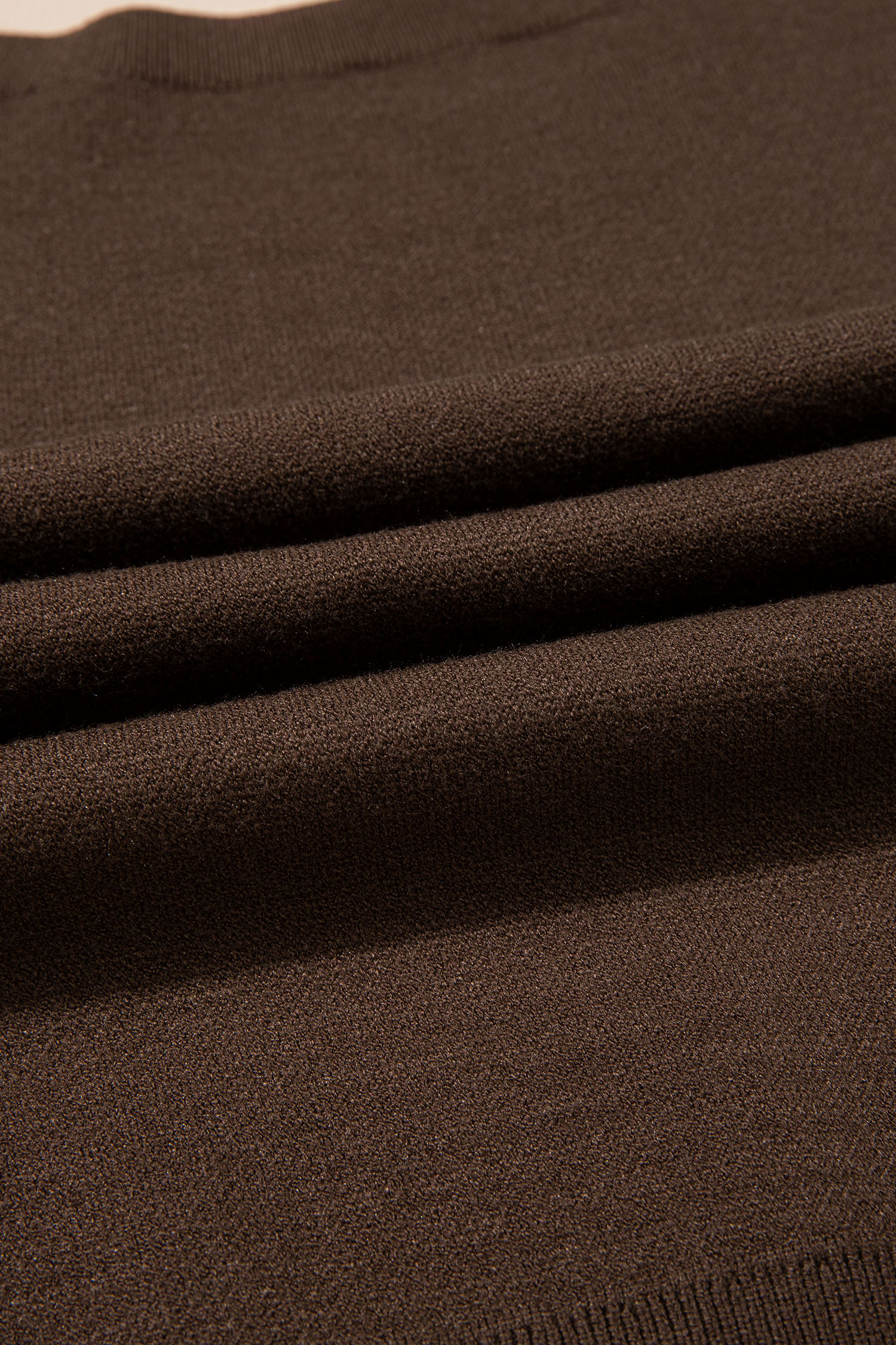 Elegant Brown Floral Sweater, Relaxed Long Sleeve Pullover - Detail View 8