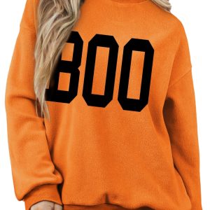 Women's Reversible Halloween Sweatshirt, Spooky Ghost Pullover - Main View