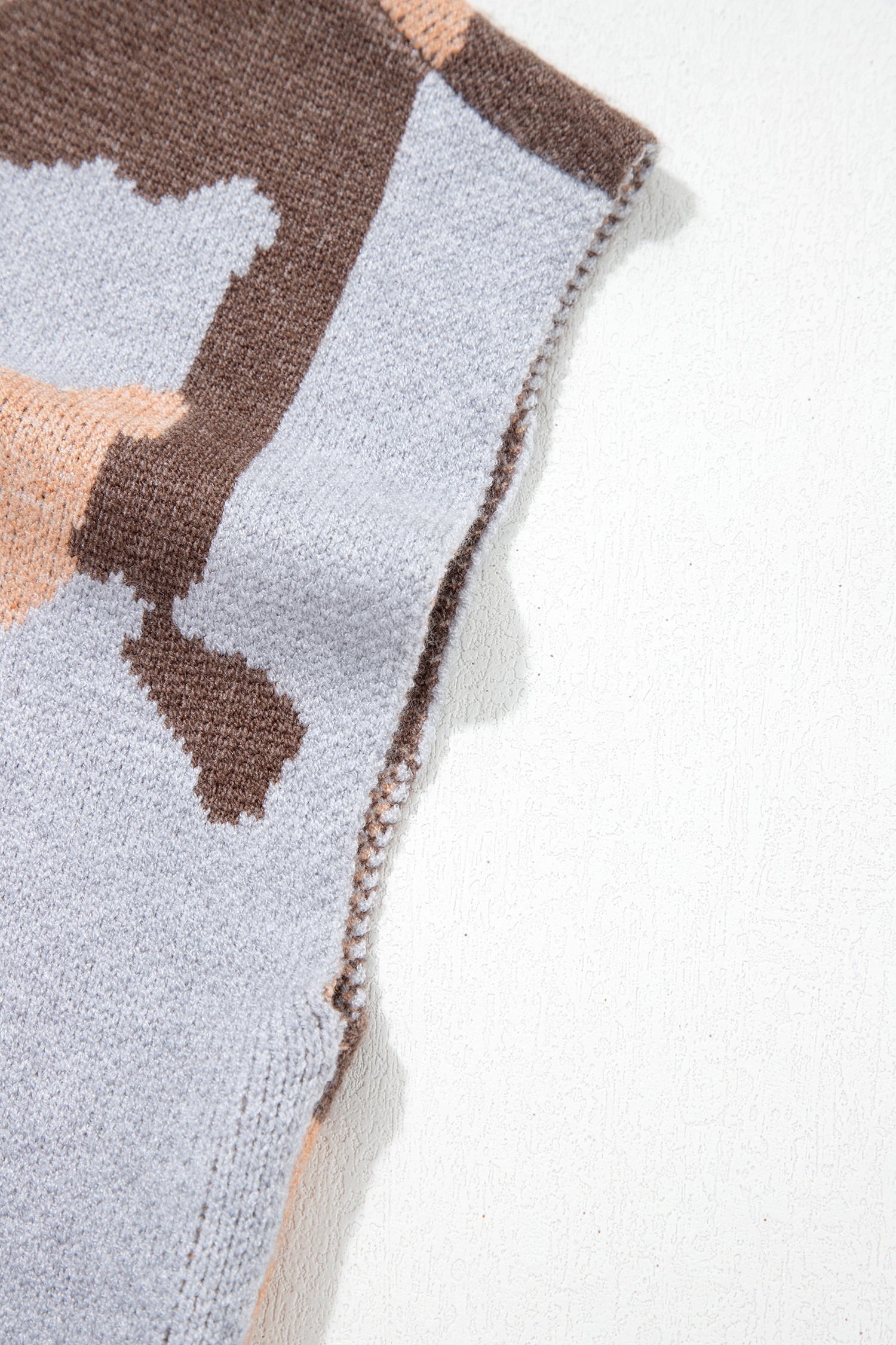 Women's Camouflage Mock Neck Sweater, Short Sleeve Knit Top - Detail View 10