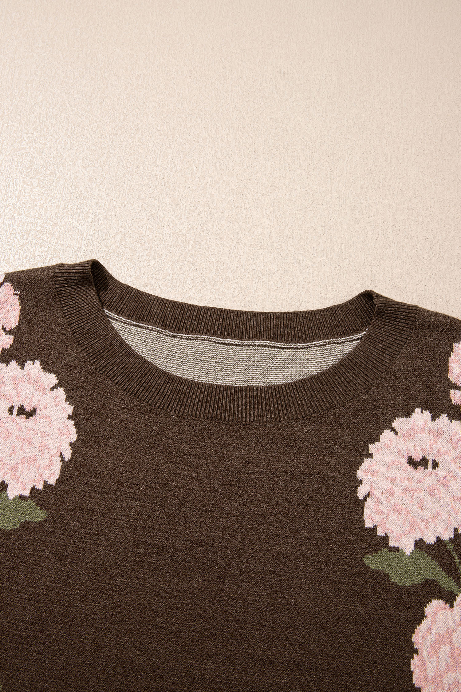 Women's Floral Pullover, Drop Shoulder Autumn Sweater - Detail View 13
