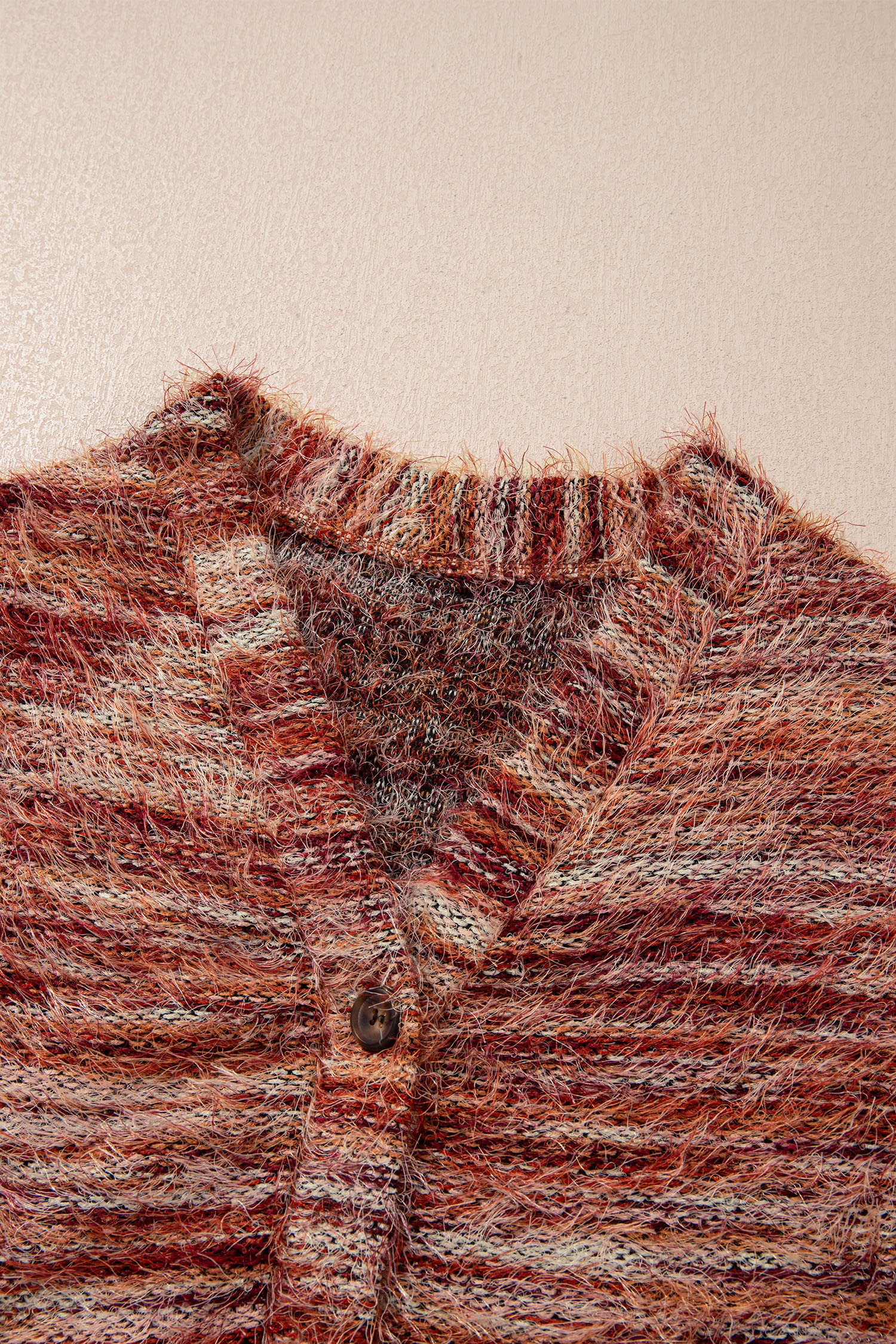 Women's Tawny Fuzzy Striped Cardigan, Casual Button Sweater - Detail View 10