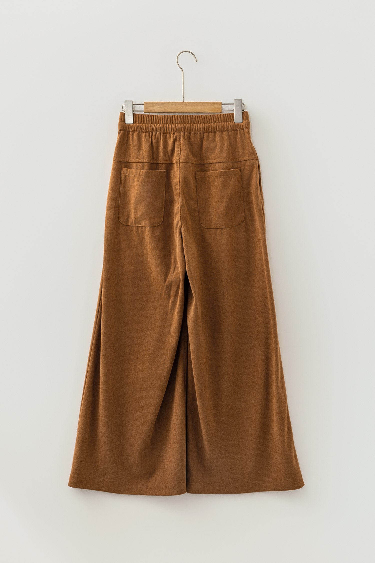 Wide Leg Corduroy Pants, Elastic Waist Daily Casual Bottoms - Detail View 8