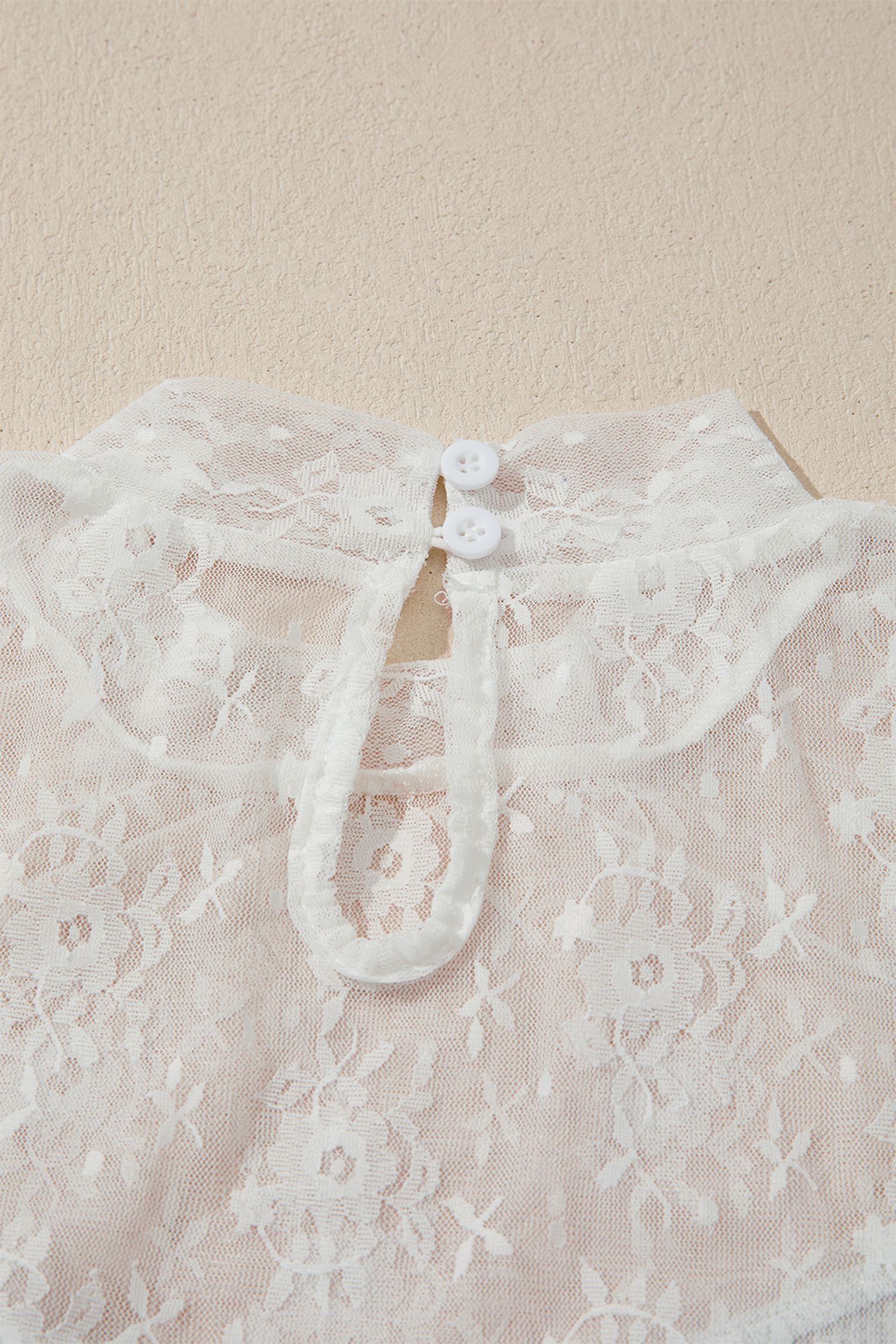 Jet Stream Lace Mesh Shirt, Chic Fall Autumn Layering Piece - Detail View 9