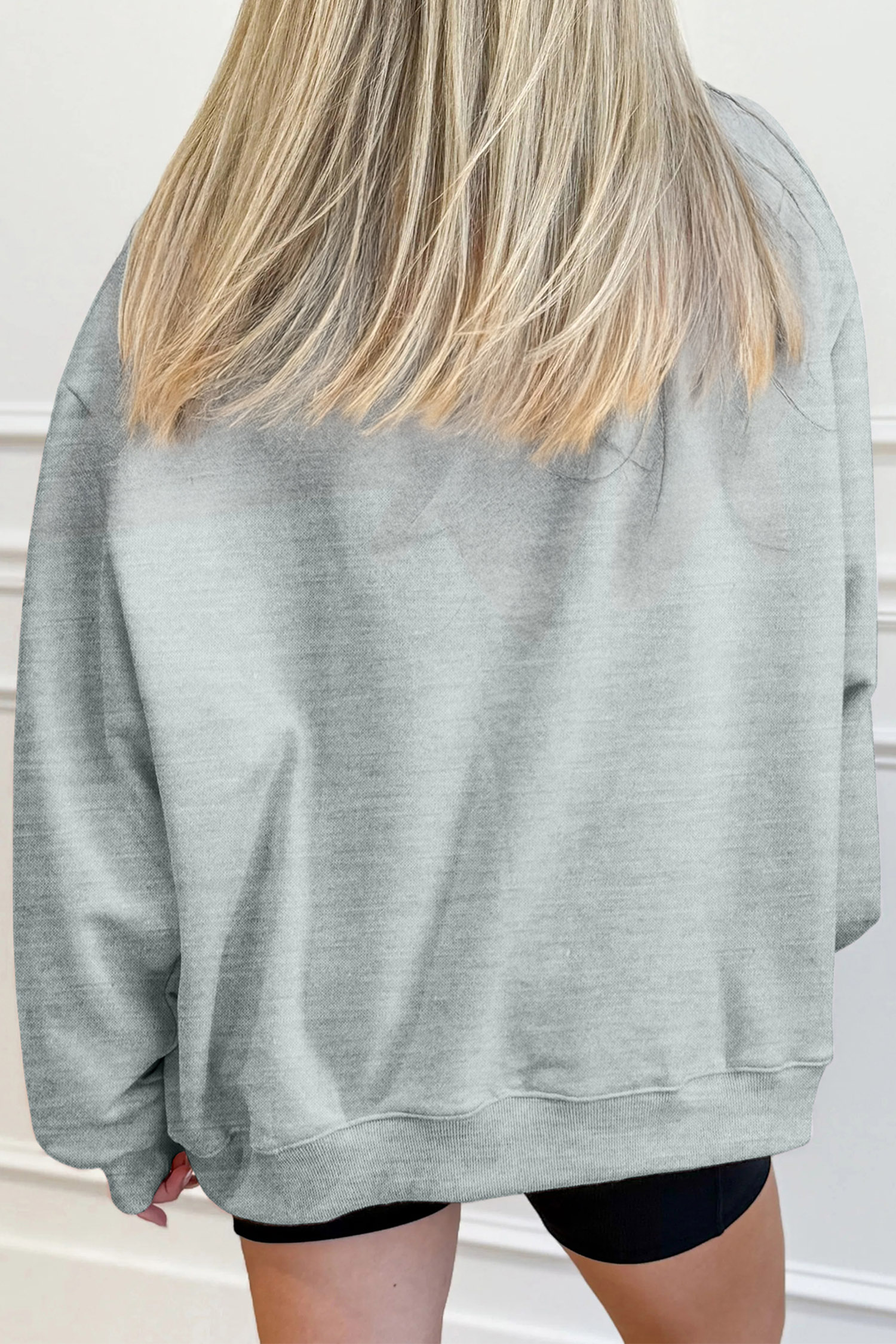 Faith Inspired Mock Neck Top, Women's Casual Gray Sweatshirt - Detail View 2