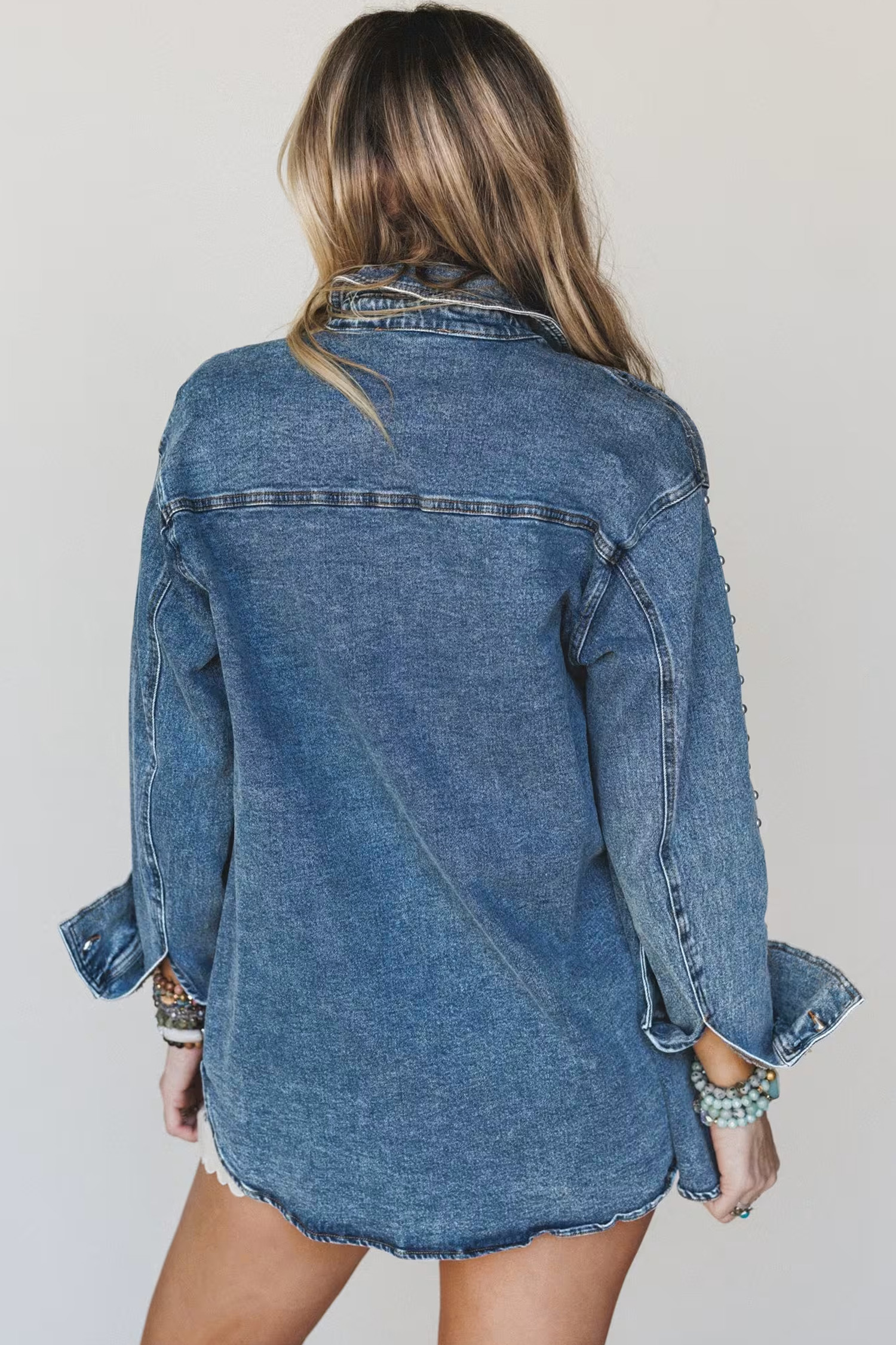 Western Denim Jacket for Women, Embellished Long Sleeve Top - Detail View 5